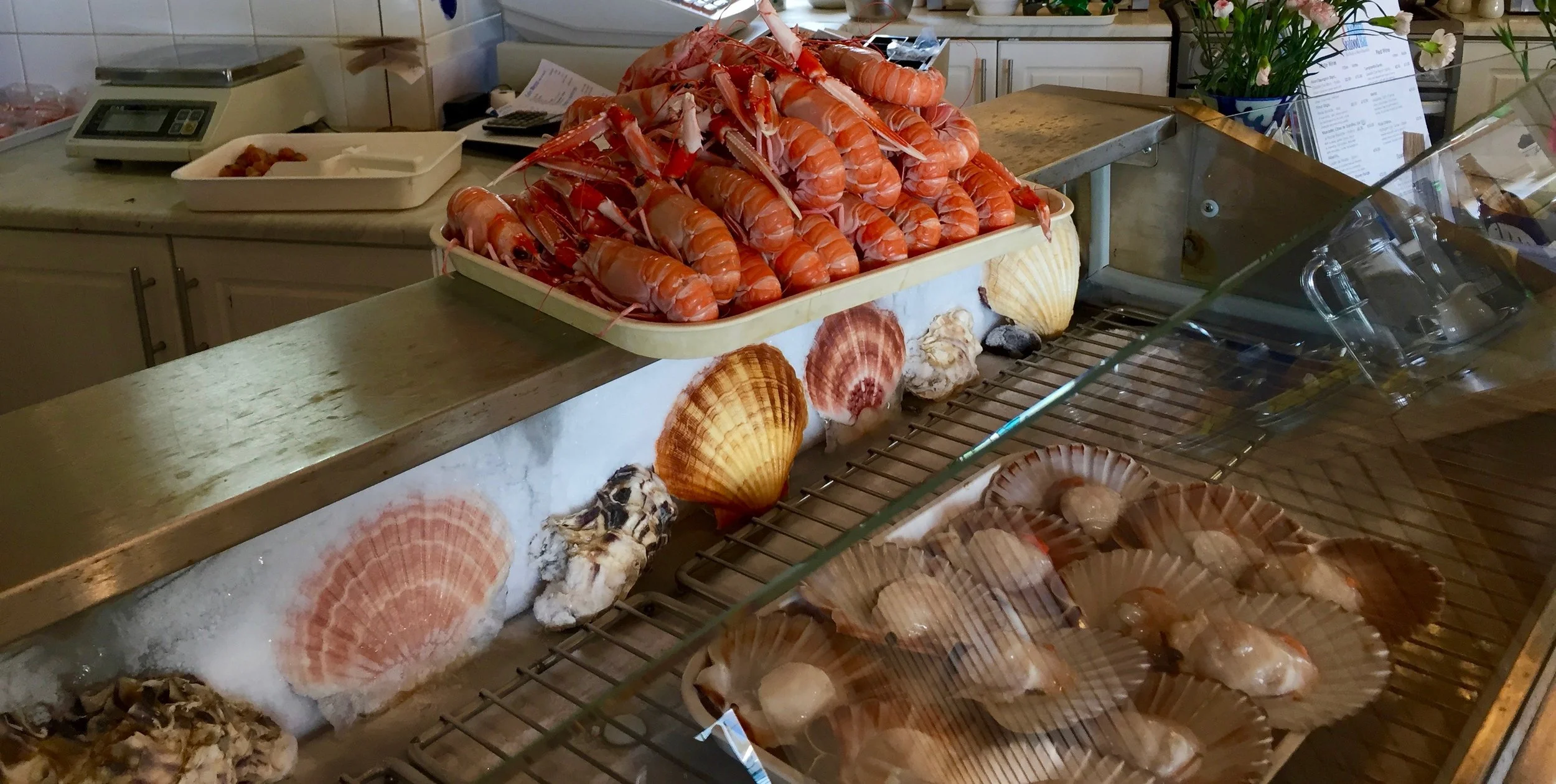 Local squat lobsters and scallops