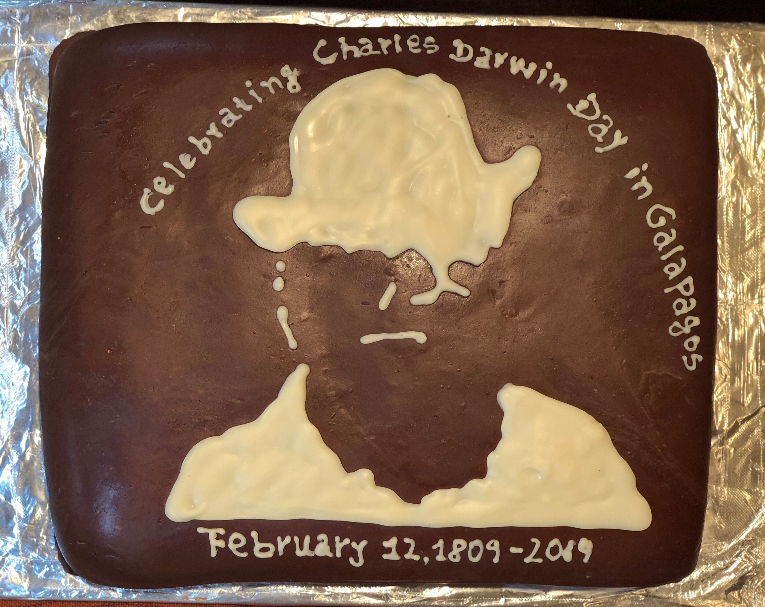 La Pinta’s chef made this cake in honor of Darwin Day.