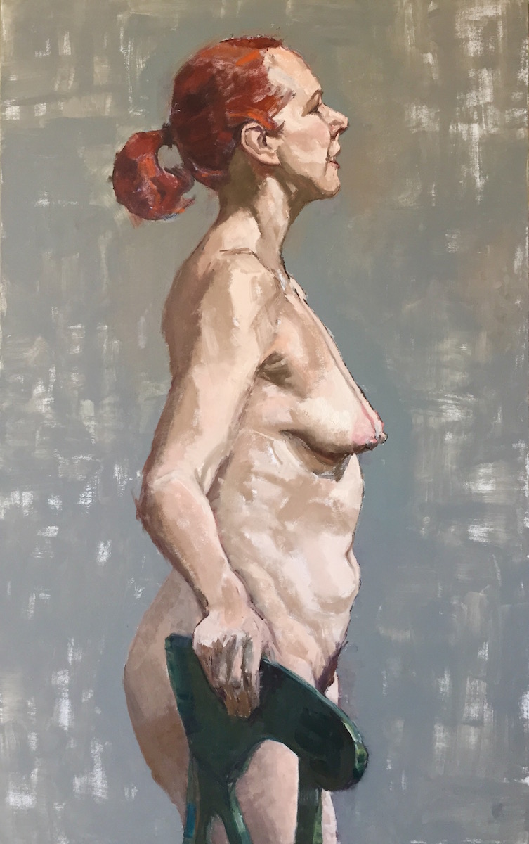 "Heather (Nude Standing with Chair)"