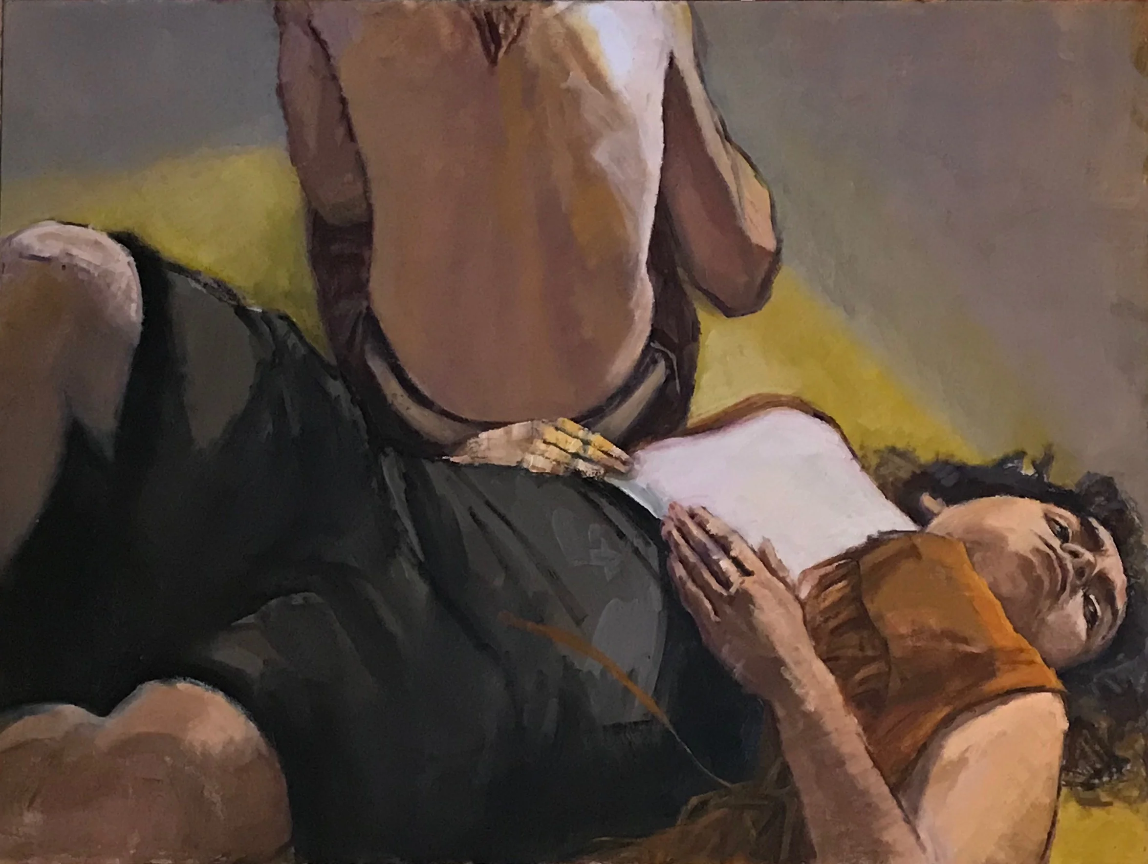"Maya Reclining with Seated Patrick"