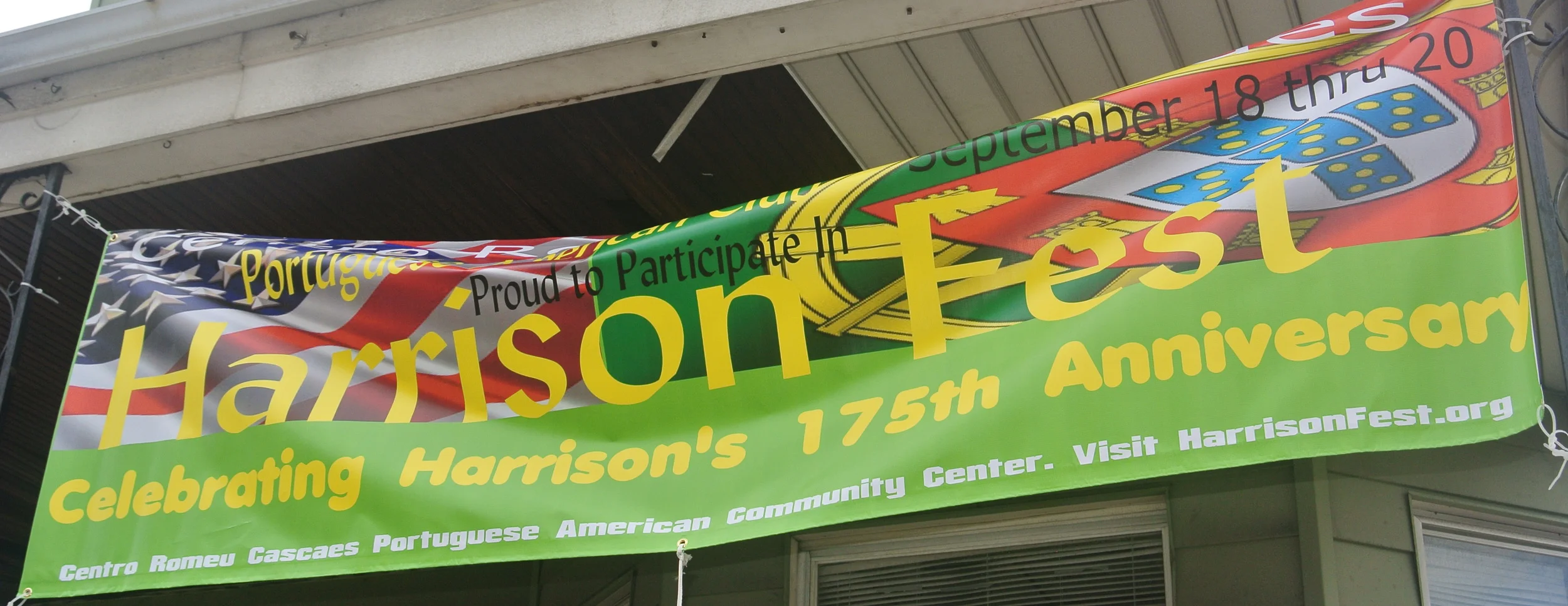 Portuguese Club Hangs Harrison Fest Banner