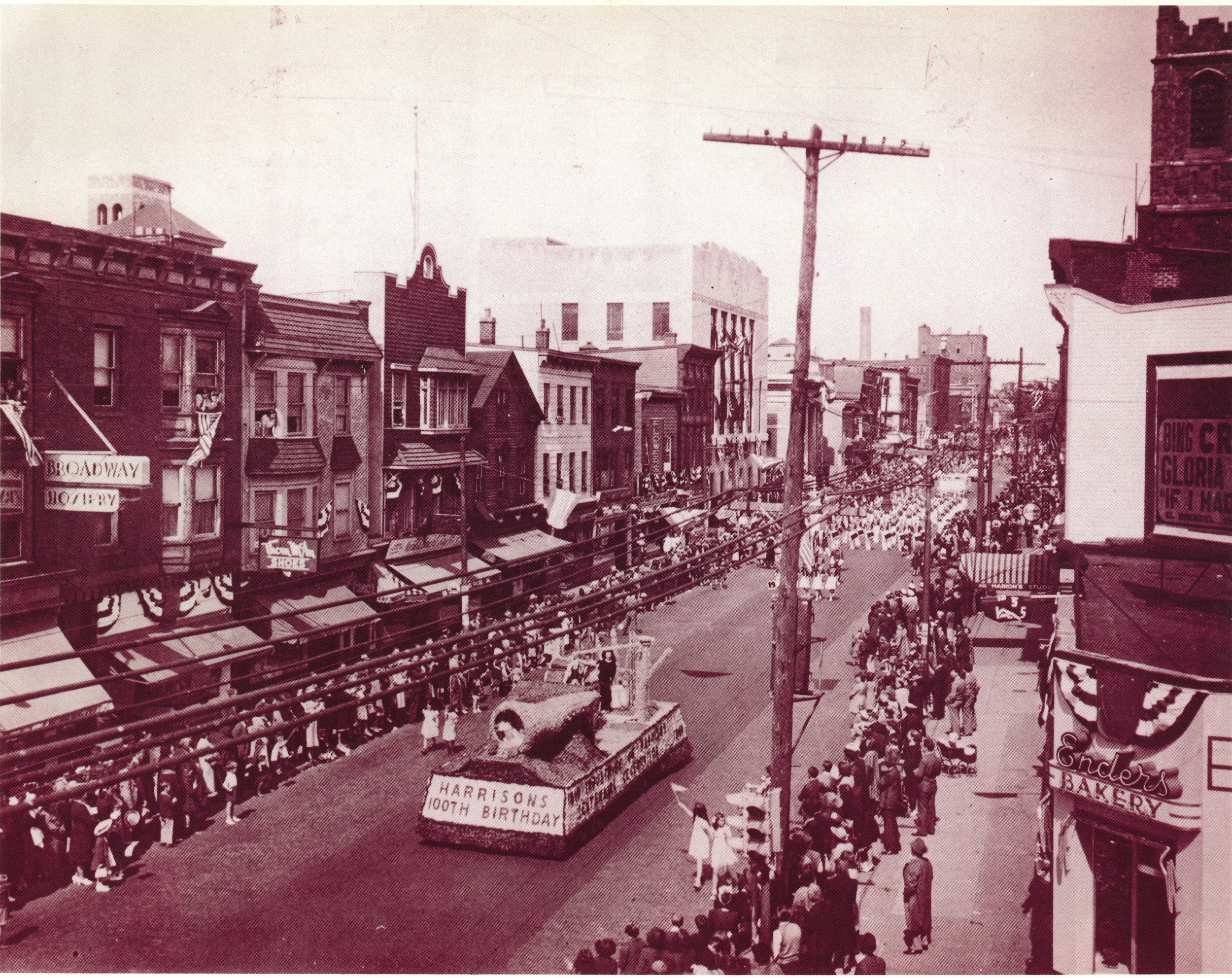 Town of Harrison's 100th Anniversary Parade down Harrison Avenue. Picture taken from 3rd Street looking East on Harrison Avenue.