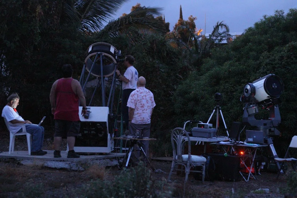 Sunrise in Cliff's backyard in Waikoloa Village, Hawaii. Tony, Chris, Eliot and Cliff wrapping up.