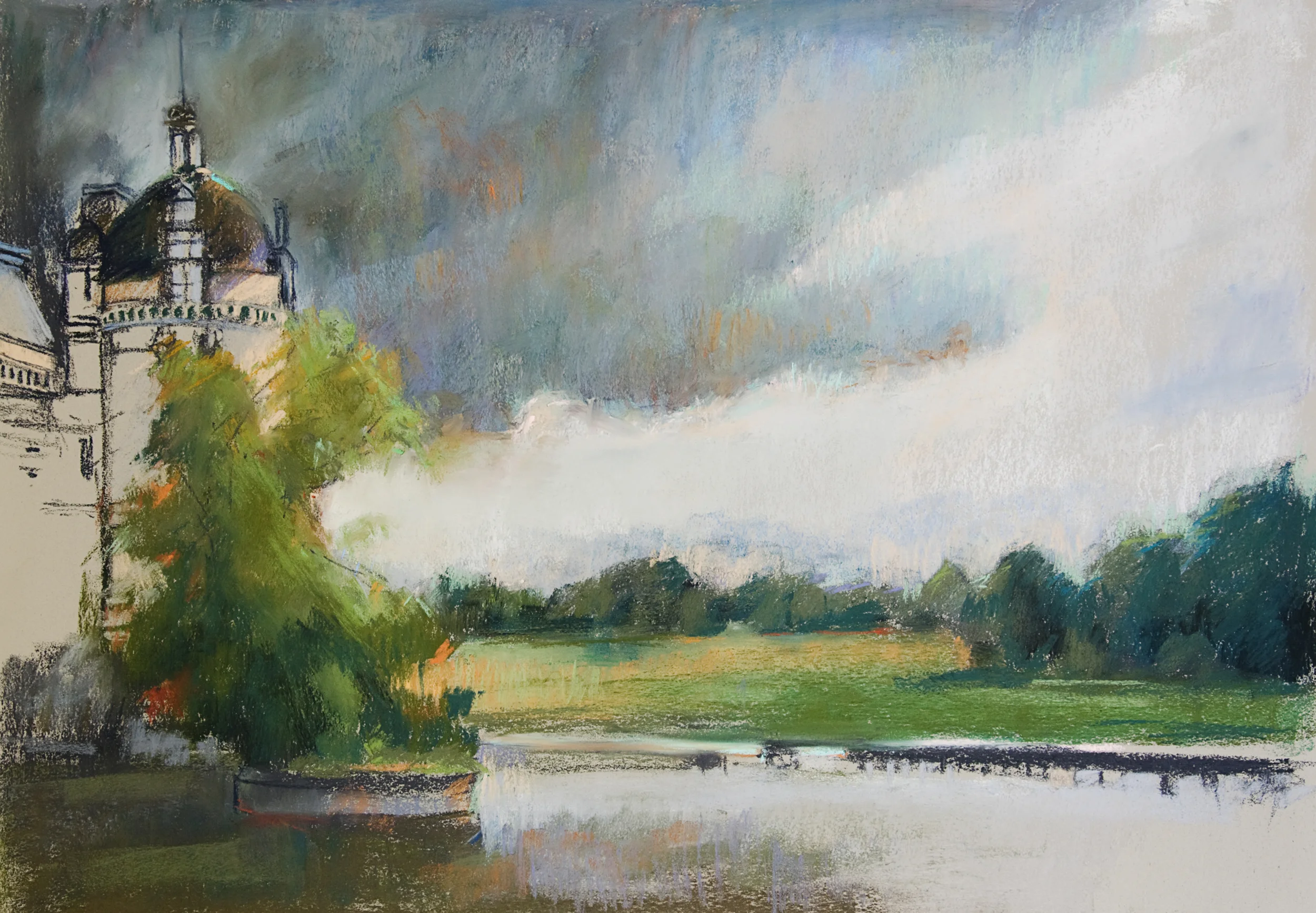 Storm Abating Chateau d'Chantilly 28 x 30"