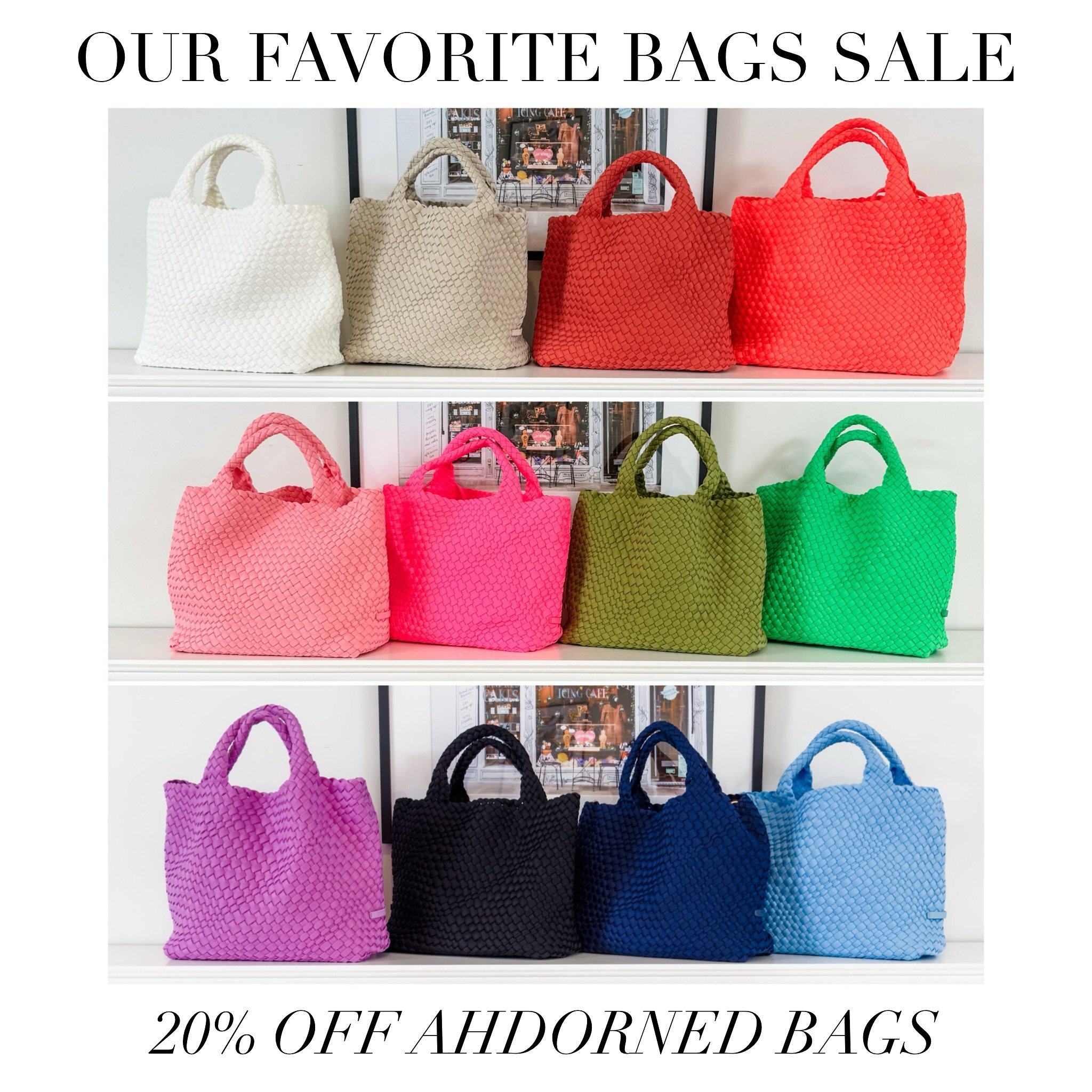 🎀 SALE for the MAMAs starts TODAY 🎀

20% OFF ALL AHDORNED BAGS AND STRAPS TODAY through MAY 15th!!
