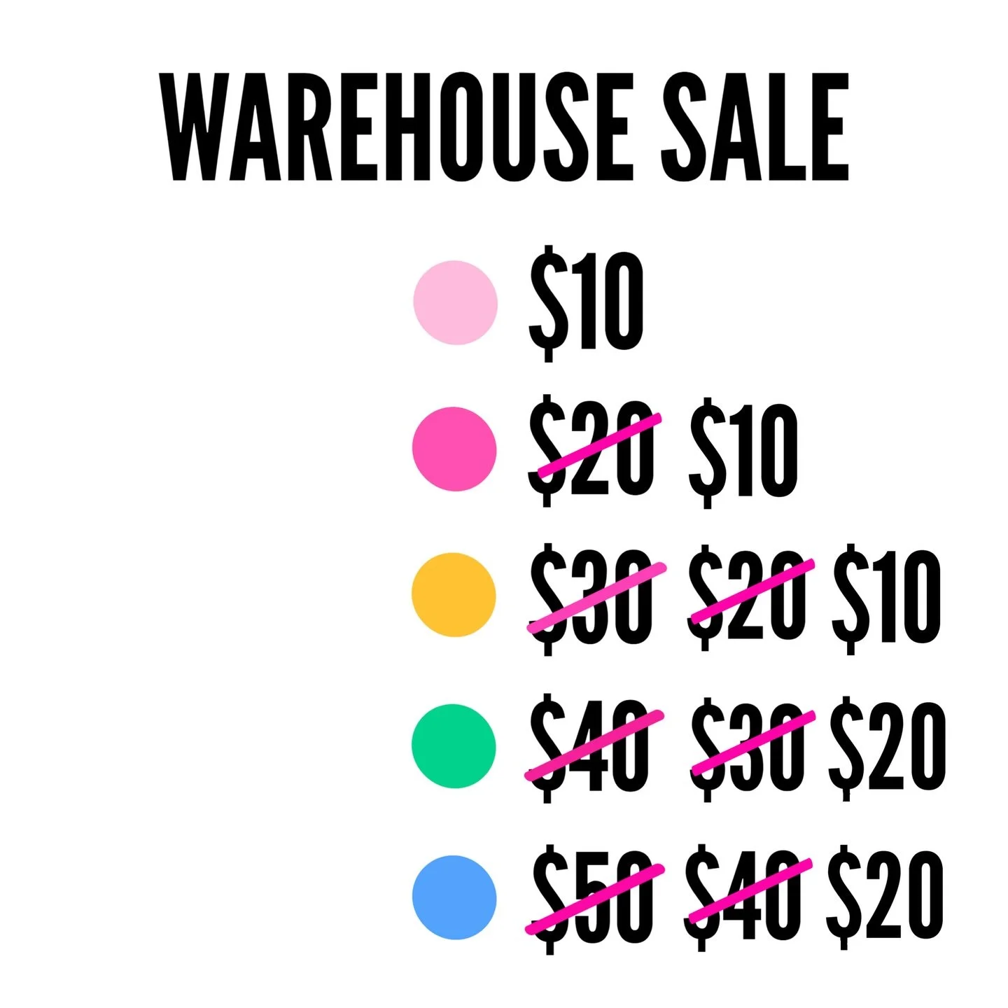LAST CHANCE!!!! WAREHOUSE SALE final price reductions✨