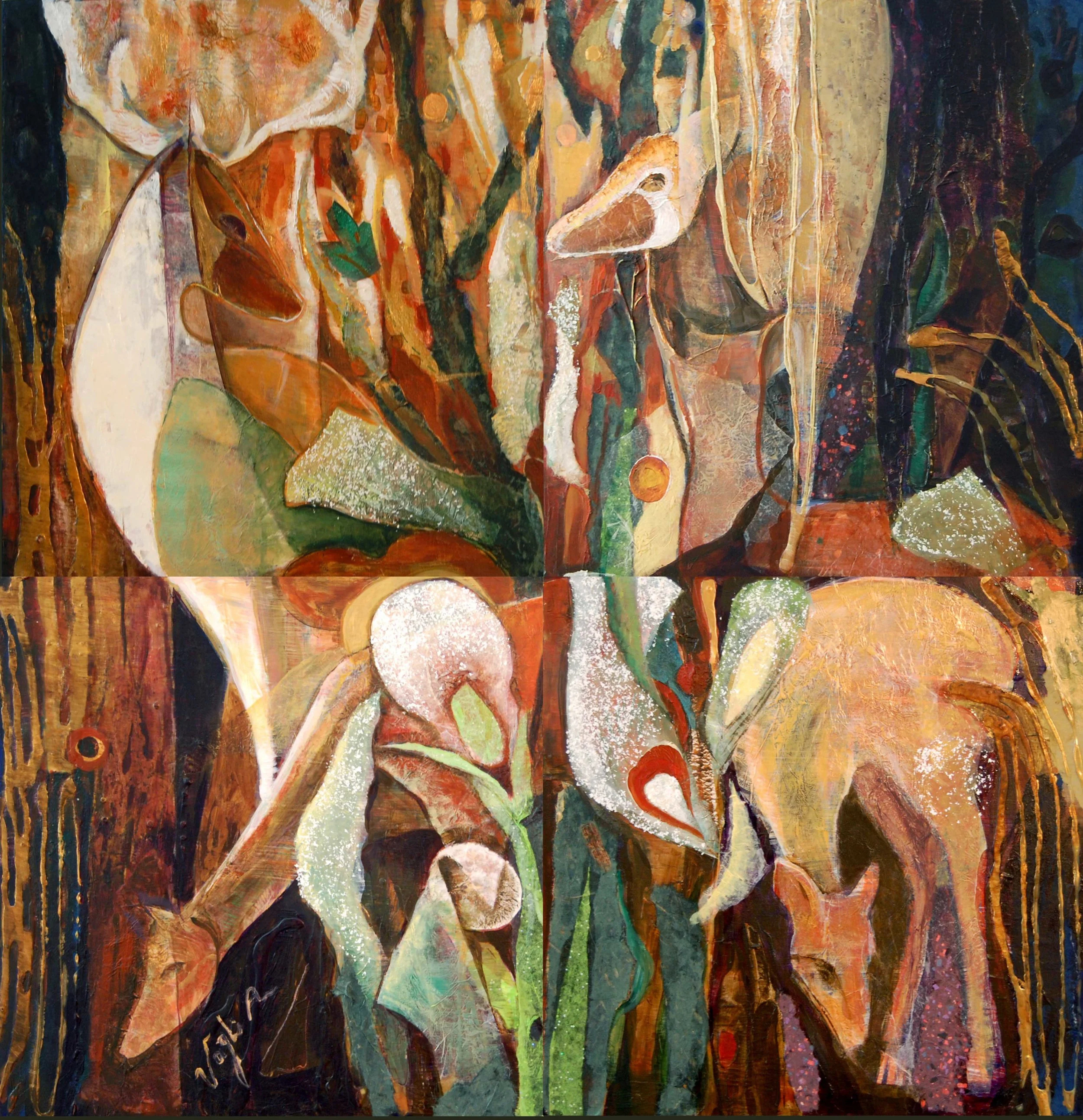 Deers in Forest - Quartet