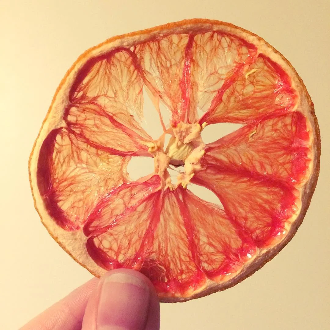 Dehydrated grapefruit garnish