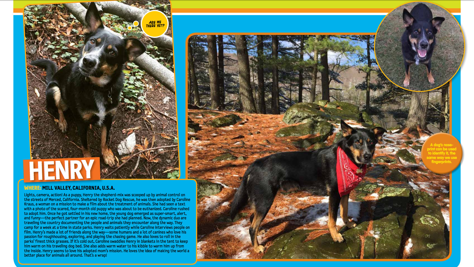 Henry is featured in this National Geographic for Kids 2017 book.