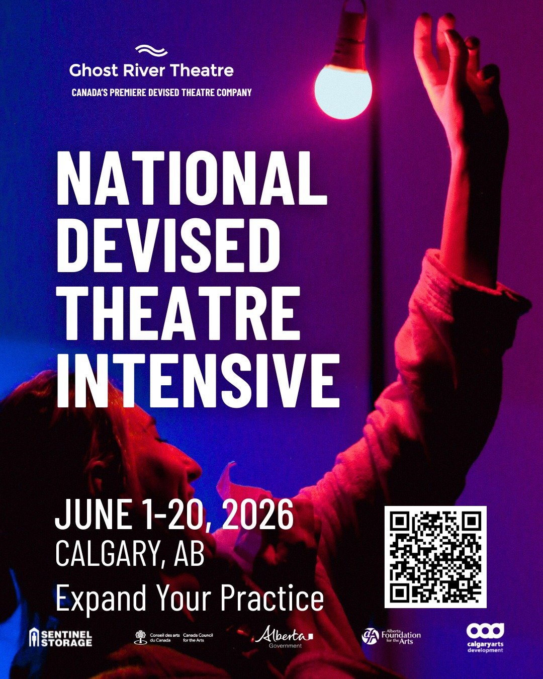 National Devised Theatre Intensive
June 1&ndash;20, 2026
Calgary, Alberta
3 weeks | Limited placement by application

Expand Your Practice. Ignite Your Imagination.

Ghost River Theatre &mdash; award-winning, internationally presented, a national lea