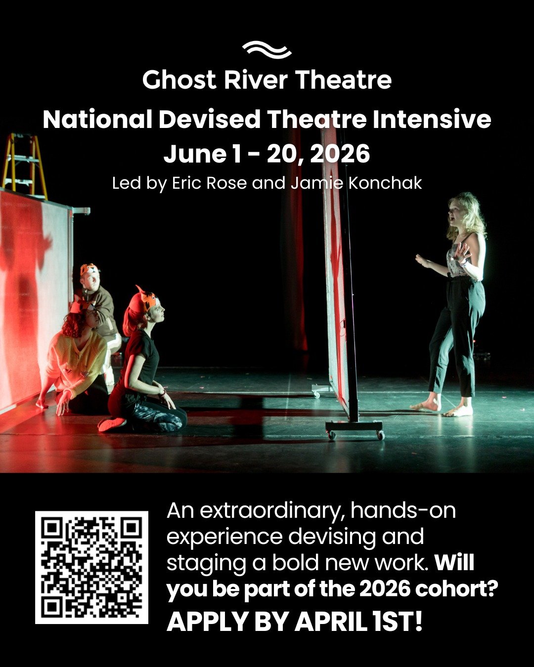 🔥 National Devised Theatre Intensive
📍 Calgary, Alberta
📅 June 1&ndash;20, 2026
3 weeks | Limited placement by application

Ghost River Theatre, award-winning, internationally presented, and a national leader in devised theatre, invites performers