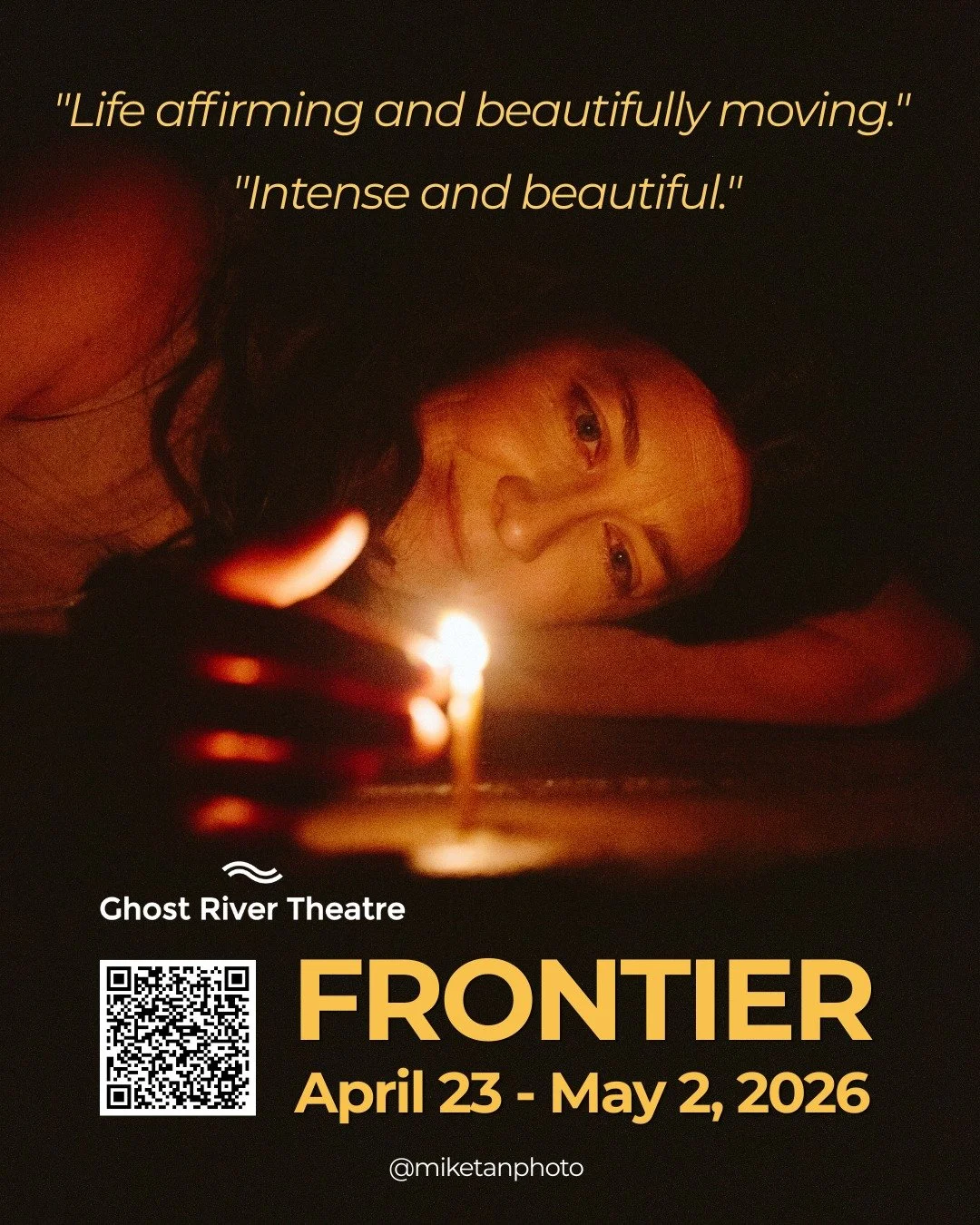 Ghost River Theatre's FRONTIER opened last night and the performance by Jamie Konchak, Heather Pattengale and Daniela Vlaskalic was incredibly powerful:

"Brooding and beautiful, this brave physical performance plumbs the depths of the female ex