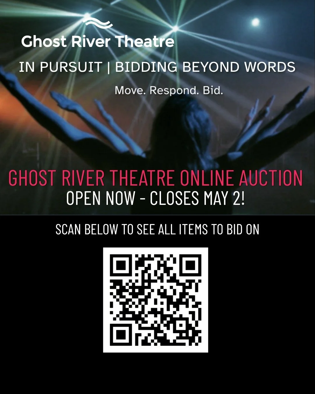 Ghost River Theatre's annual online silent auction is now live! 

Running concurrently with our production FRONTIER, it closes on May 2nd. Check out the amazing items and bid to support Ghost River Theatre's vision as a catalyst for enriching Calgary