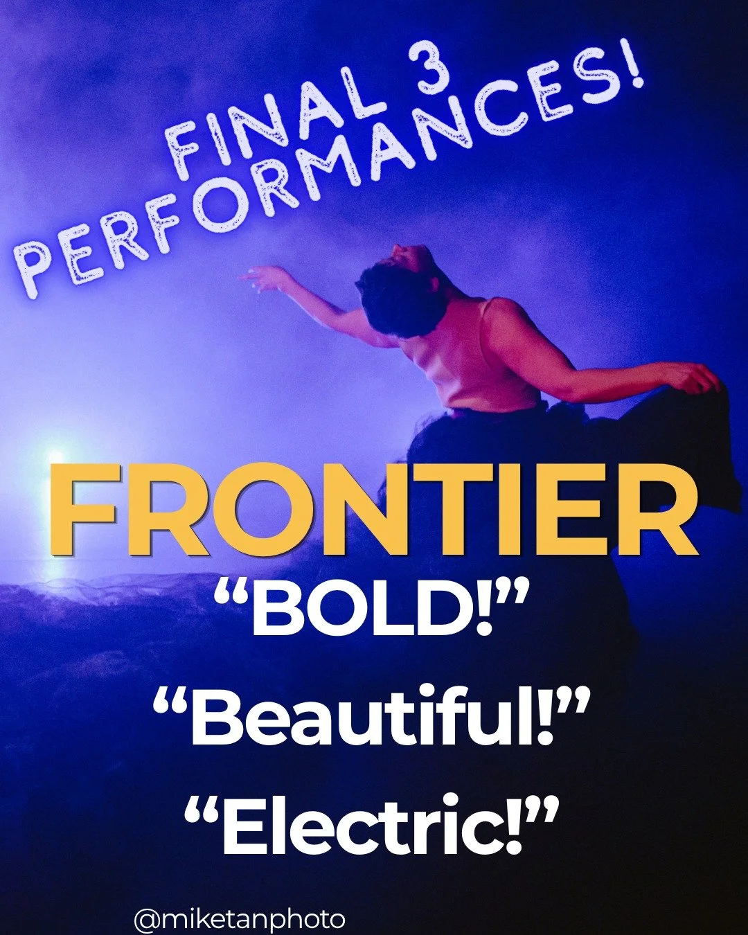 FRONTIER
Ghost River Theatre

Co-created by: Jamie Konchak and Eric Rose with Tania Alvarado 
Devised by: An all-star team of Calgary theatre makers, including Daniela Vlaskalic, Heather Pattengale, Jennie Esdale, Emily Howard, Hanne Loosen, NUM duo 