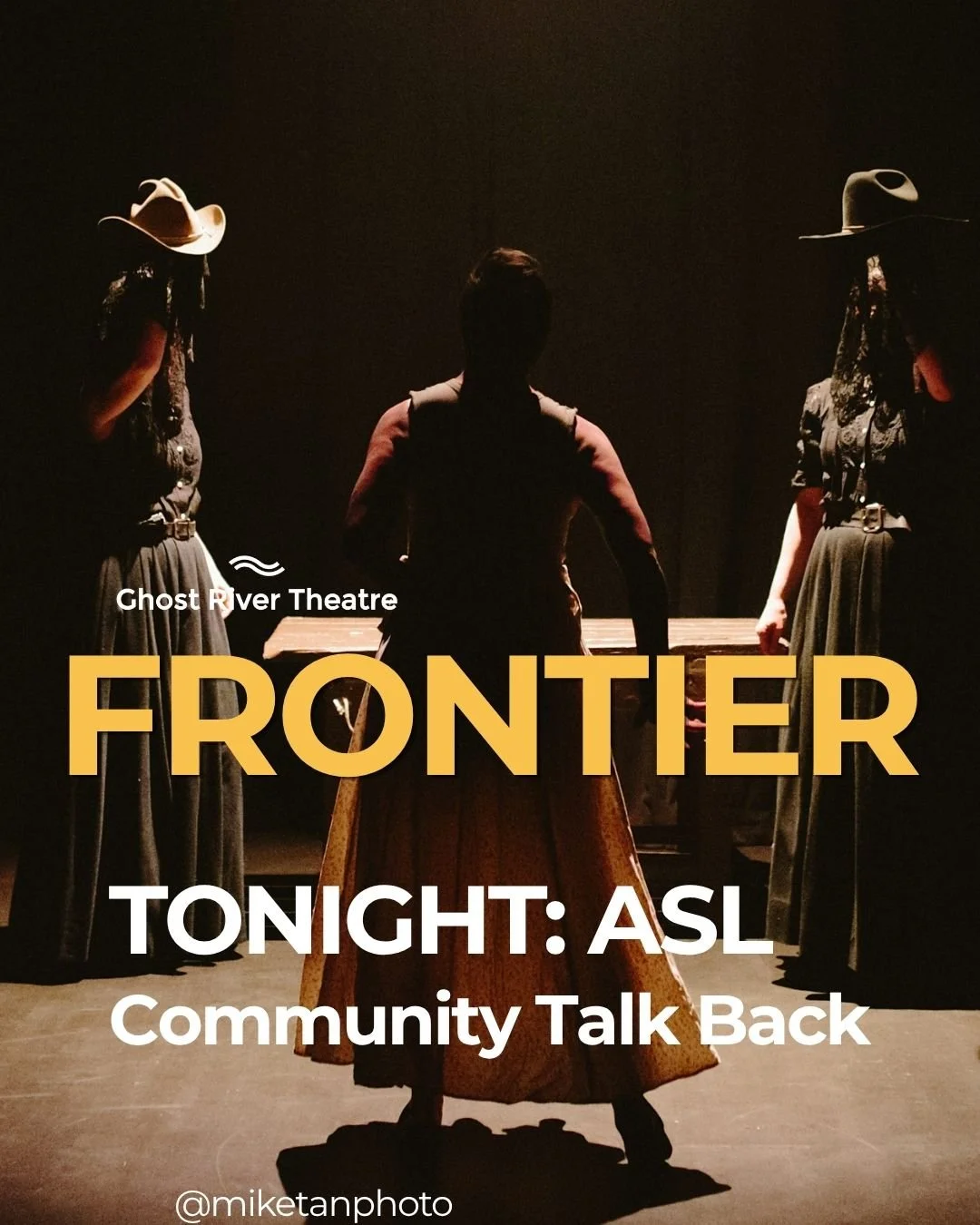 🤟 TONIGHT: ASL NIGHT + TALK BACK 🤟

Experience Frontier, a wordless, physically-driven epic of survival set in the raw foothills of 1800s Alberta. A woman drags her grief upriver, pursued by dangers real and imagined in this rare, queer-centred sto