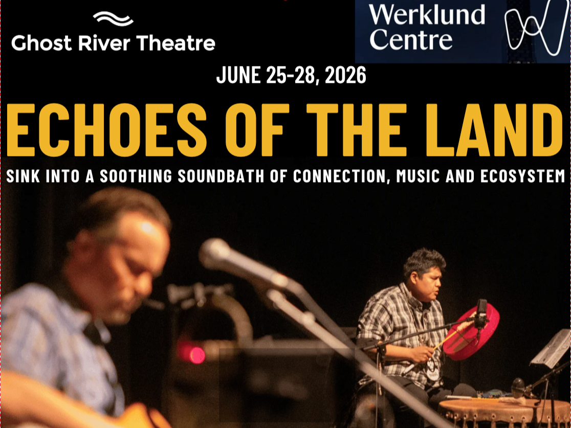 Cedric Lightning, Kris Demeanor, Ghost River Theatre, Sound Bath, Indigenous music, first nations poetry, traditional drumming, Alanna Bluebird