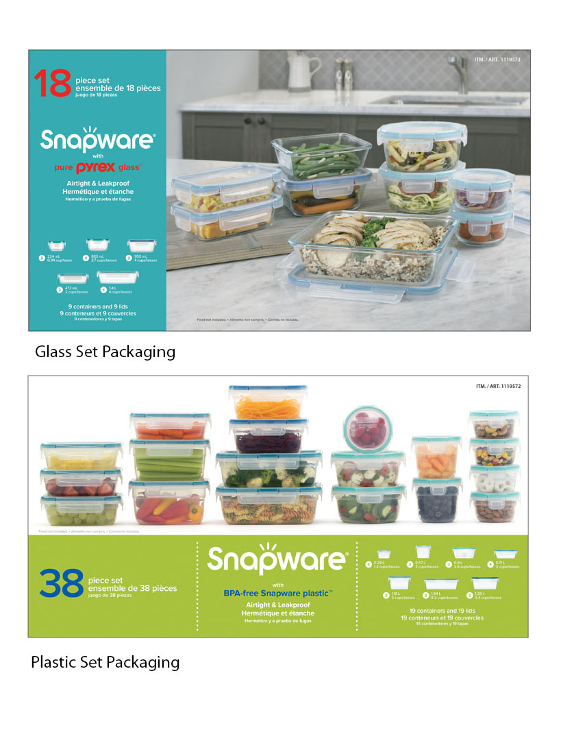 Snapware® Glass & Plastic Set Packaging — Anne Moser