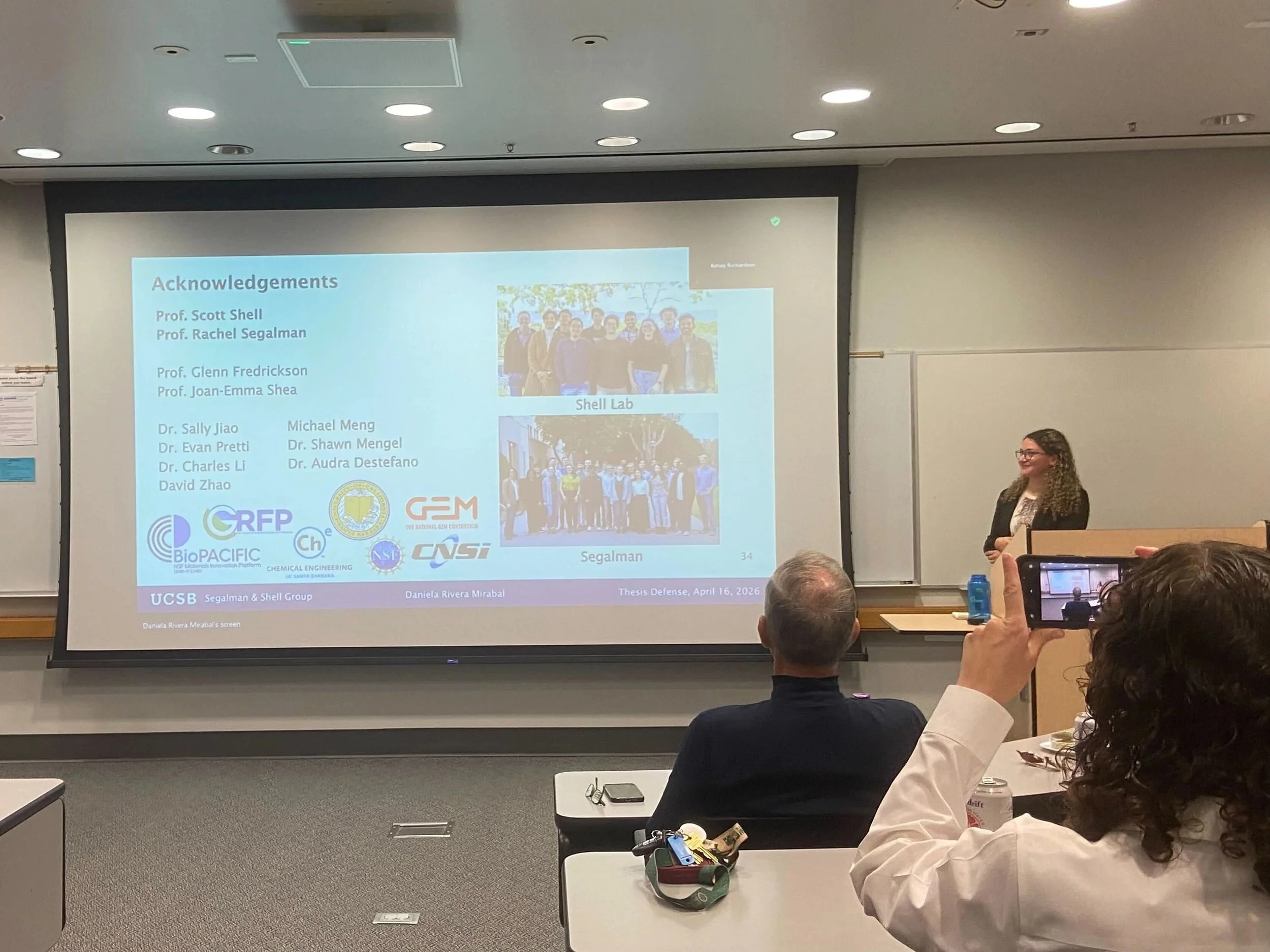 Daniela Rivera Mirabal defending her thesis