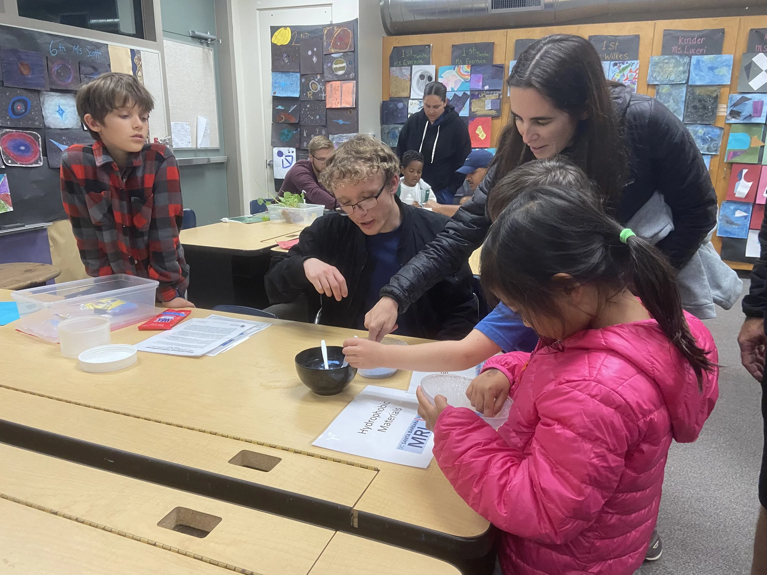 Braeden making a demo about hydrophobicity
