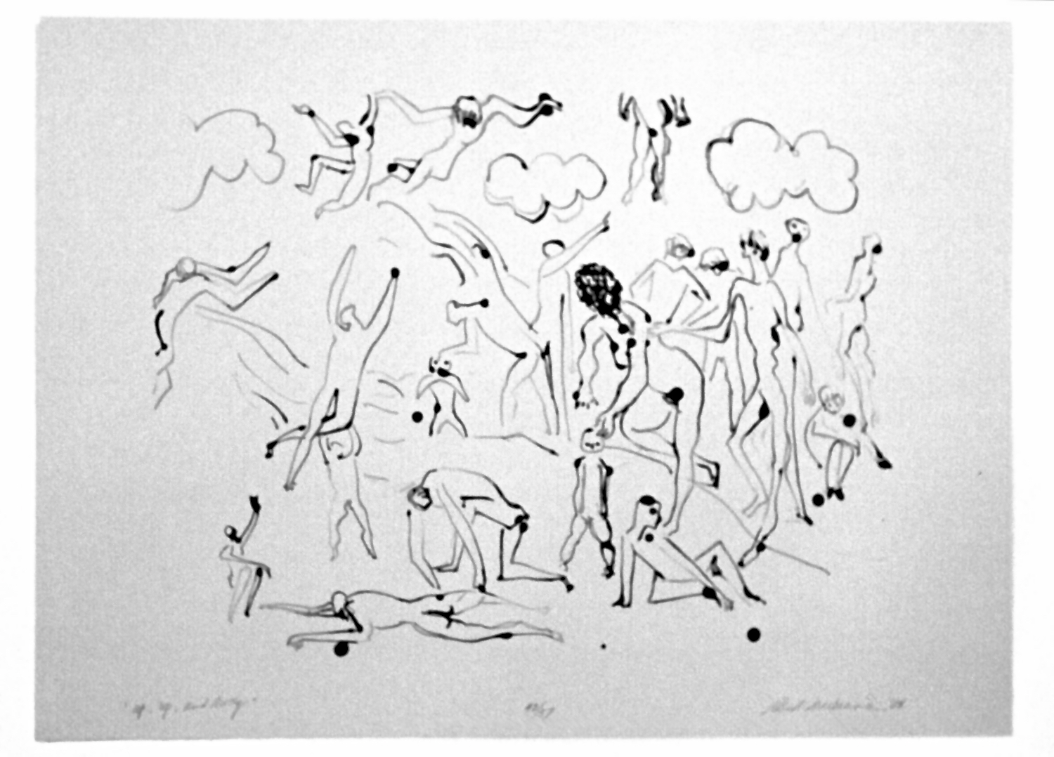 BOB - "Up up and Away" / 1984 / Lithograph / Centennial Portfolio / 18 x 24" /printed by Dennis Kern