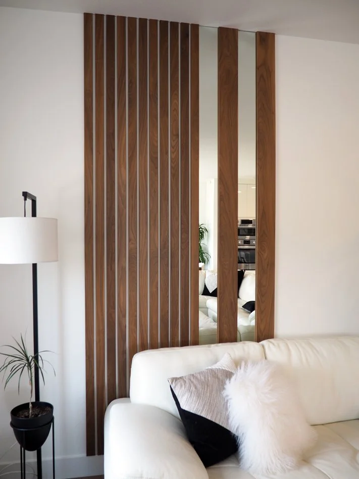 Walnut slat wall feature