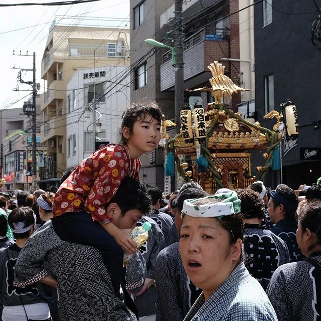 Father and Daughter (Summer Fastival in Japan). #japan#tokyo#fujifilm#temple#festival
