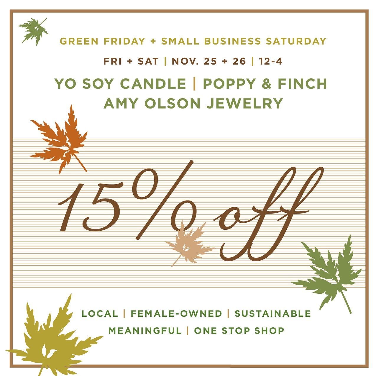 We&rsquo;re at it again today! Kicking off the season for Small Business Saturday by offering 15% off all our products. We are so grateful for your support and truly thank you for choosing us to shop with this holiday season ❤️ 

*****

#amyolsonjewe