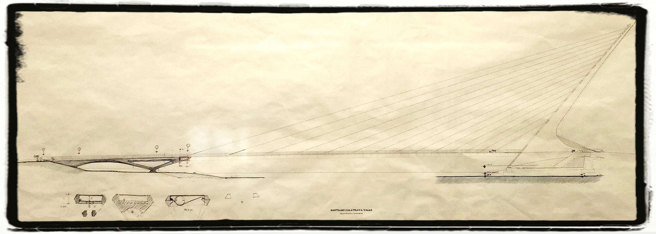 Rendering of the Sundial Bridge. A Gnomon is the projecting piece of a Sundial.