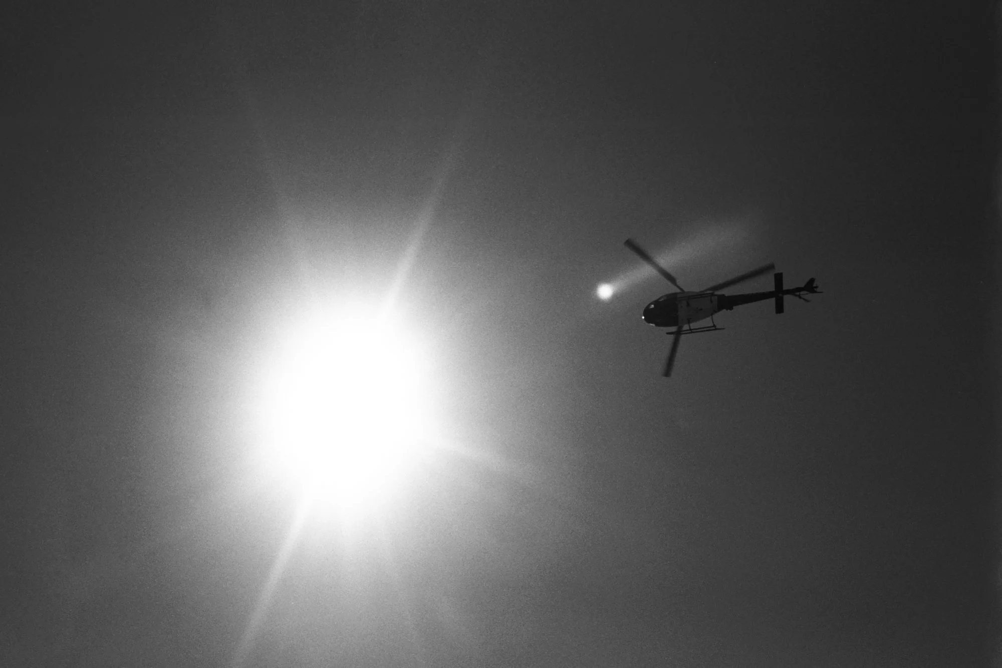 LAPD Helicopter patrolling the coast of Venice Beach, CA. 2015