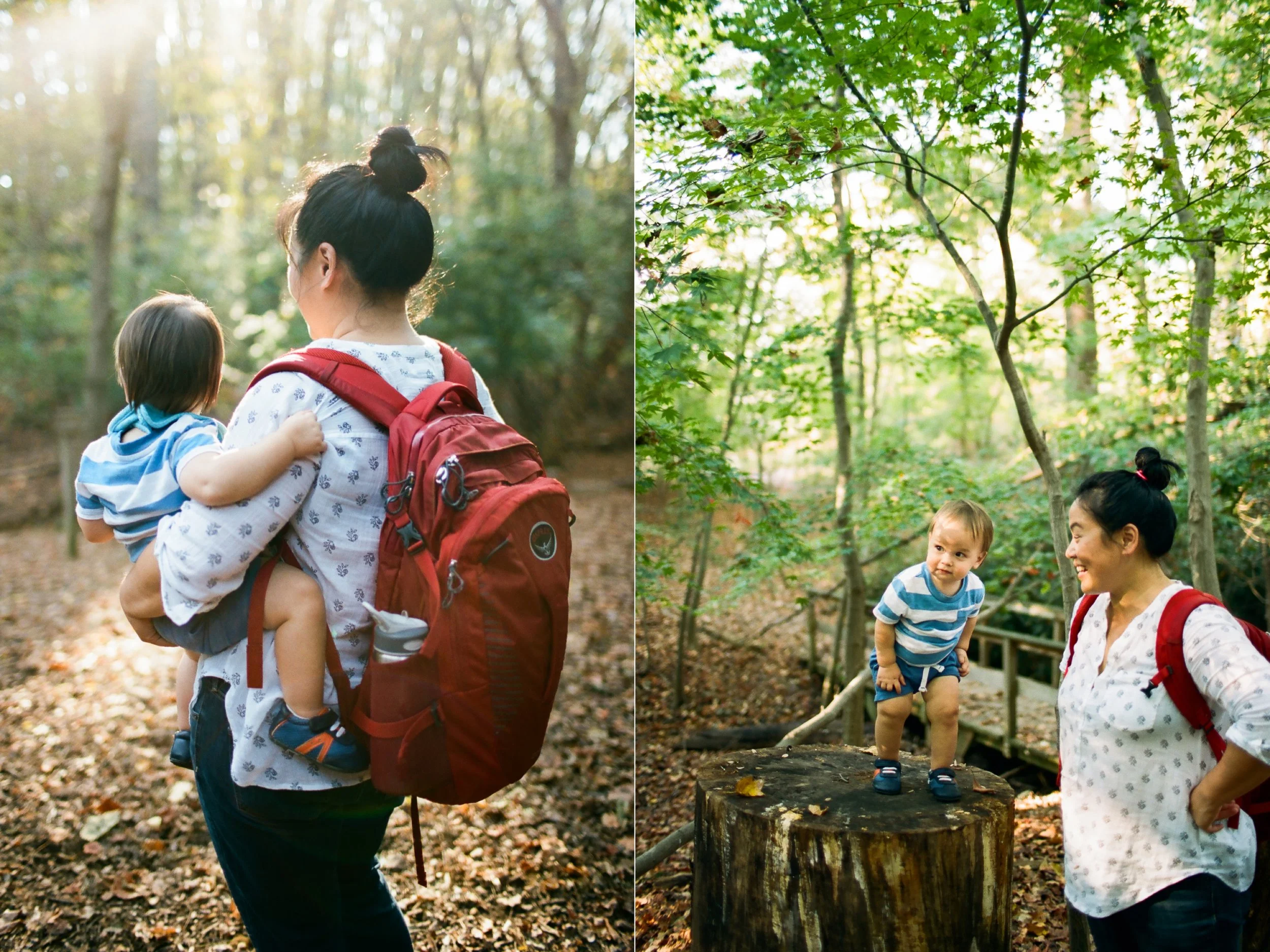 mom and son during outdoor family photography session near Ventura CA