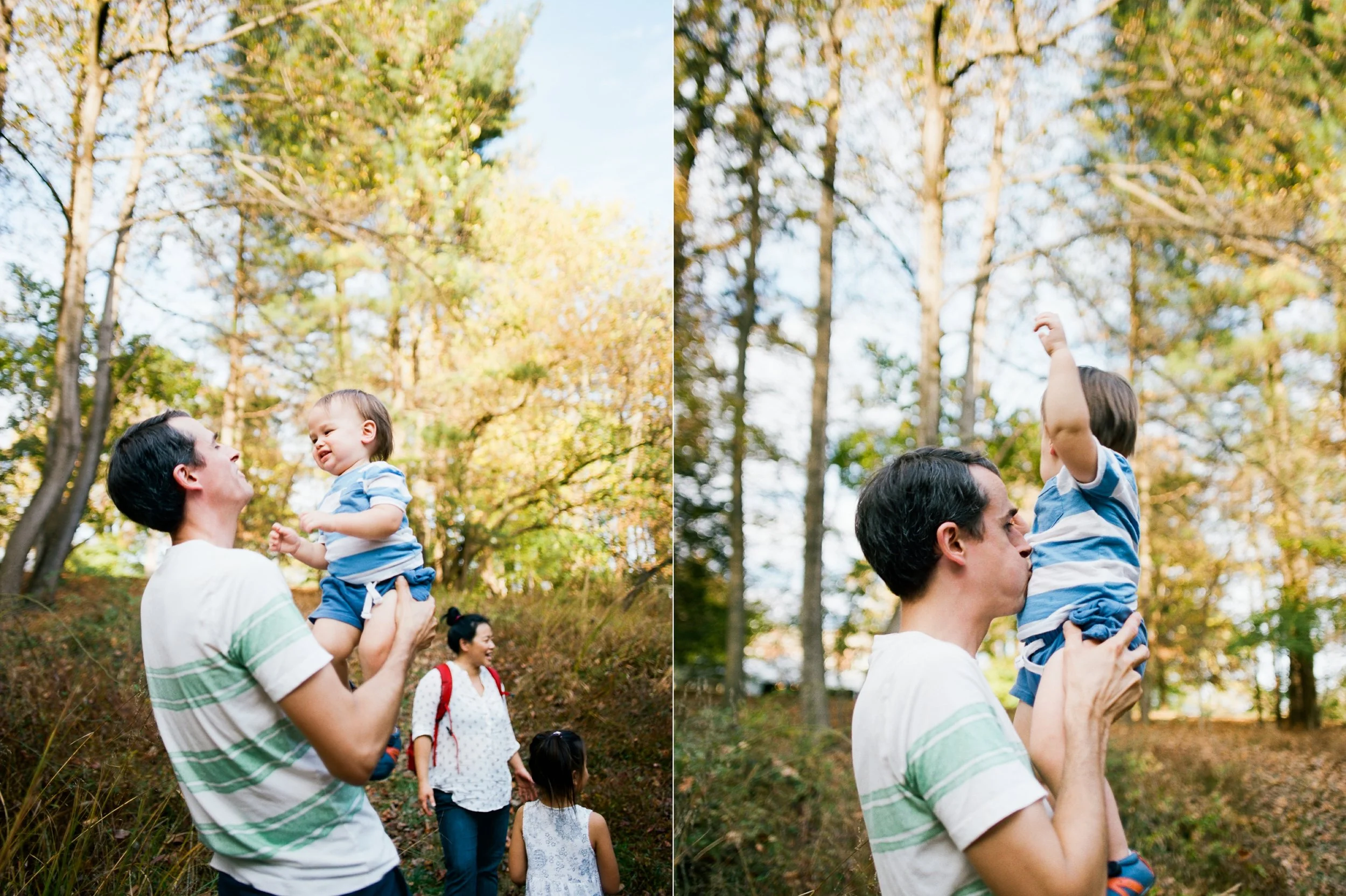 Dad plays with son during outdoor family photography session near Ventura and Santa Monica