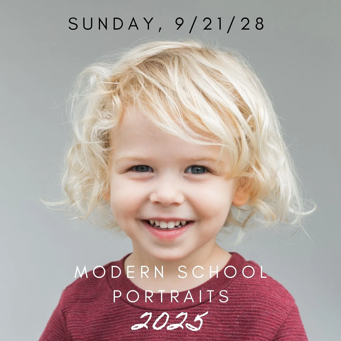 Modern School Portraits 2025 (age 2 to 18!) - booking link in bio! If you&rsquo;re local, I&rsquo;d love your help in reposting this :) or telling beloved friends!

This year&rsquo;s event will take place on Sunday, 9/21/25. ***please reach out and l