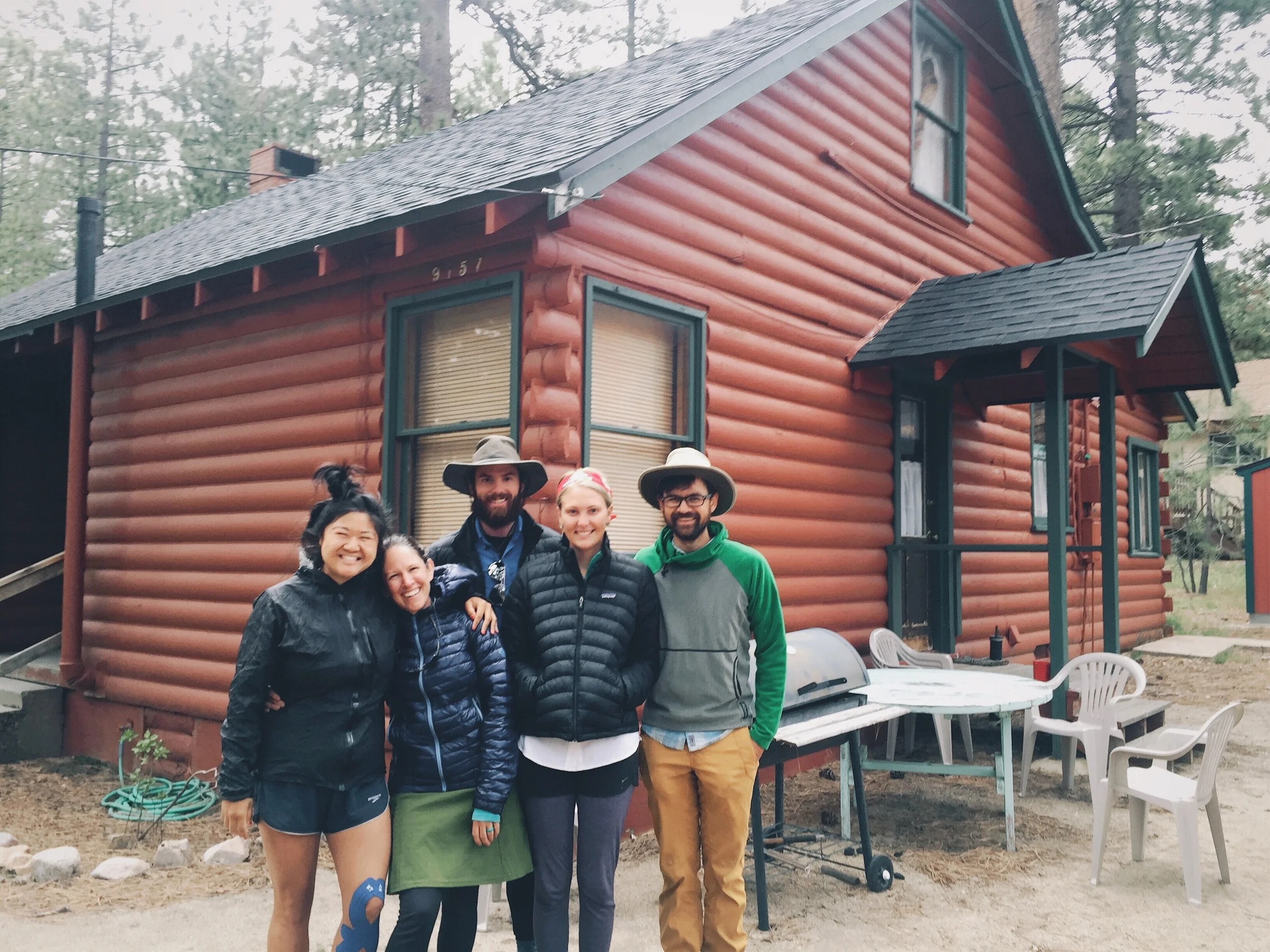 Our cute little trail family. Me, Kristen, Rusty, Lisa and Sean/GB. 