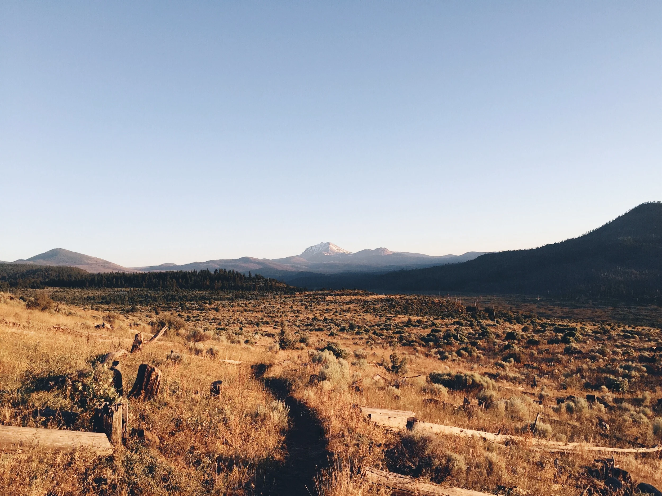 Walking hat creek rim through sunset.