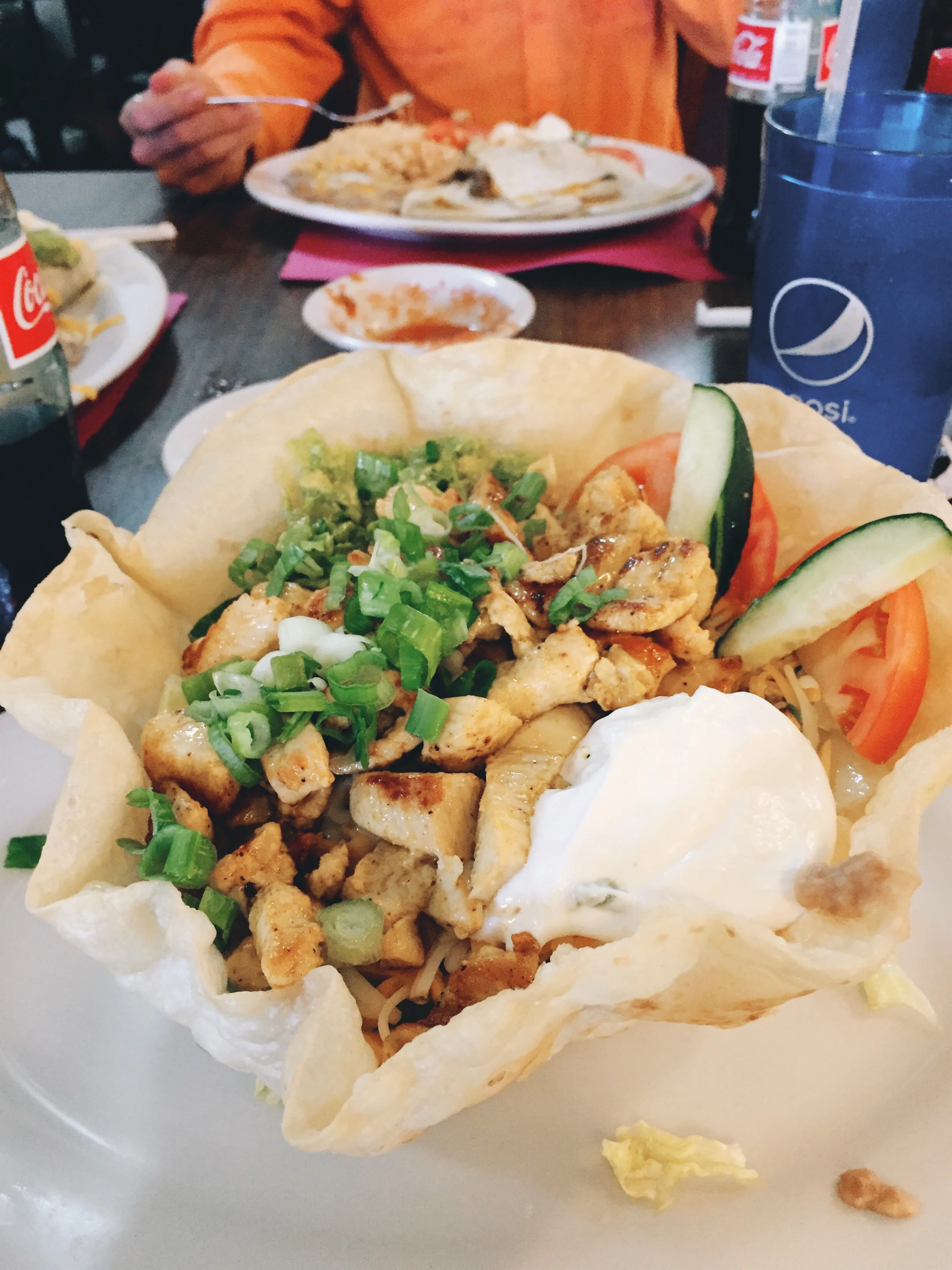 Amazing taco salad bowl in Ridgecrest.