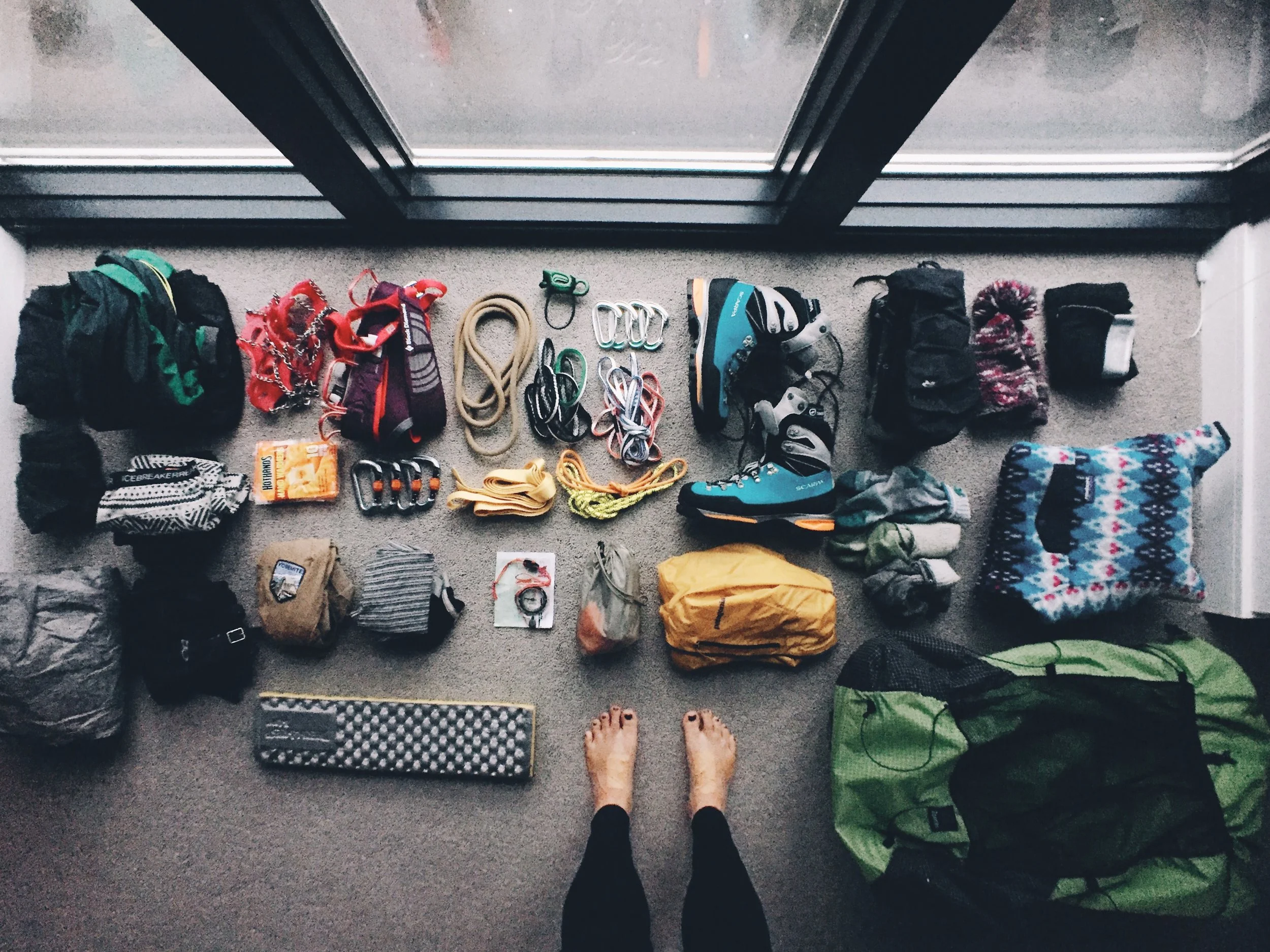So much new gear, I had NO clue what any of the climbing gear was for.