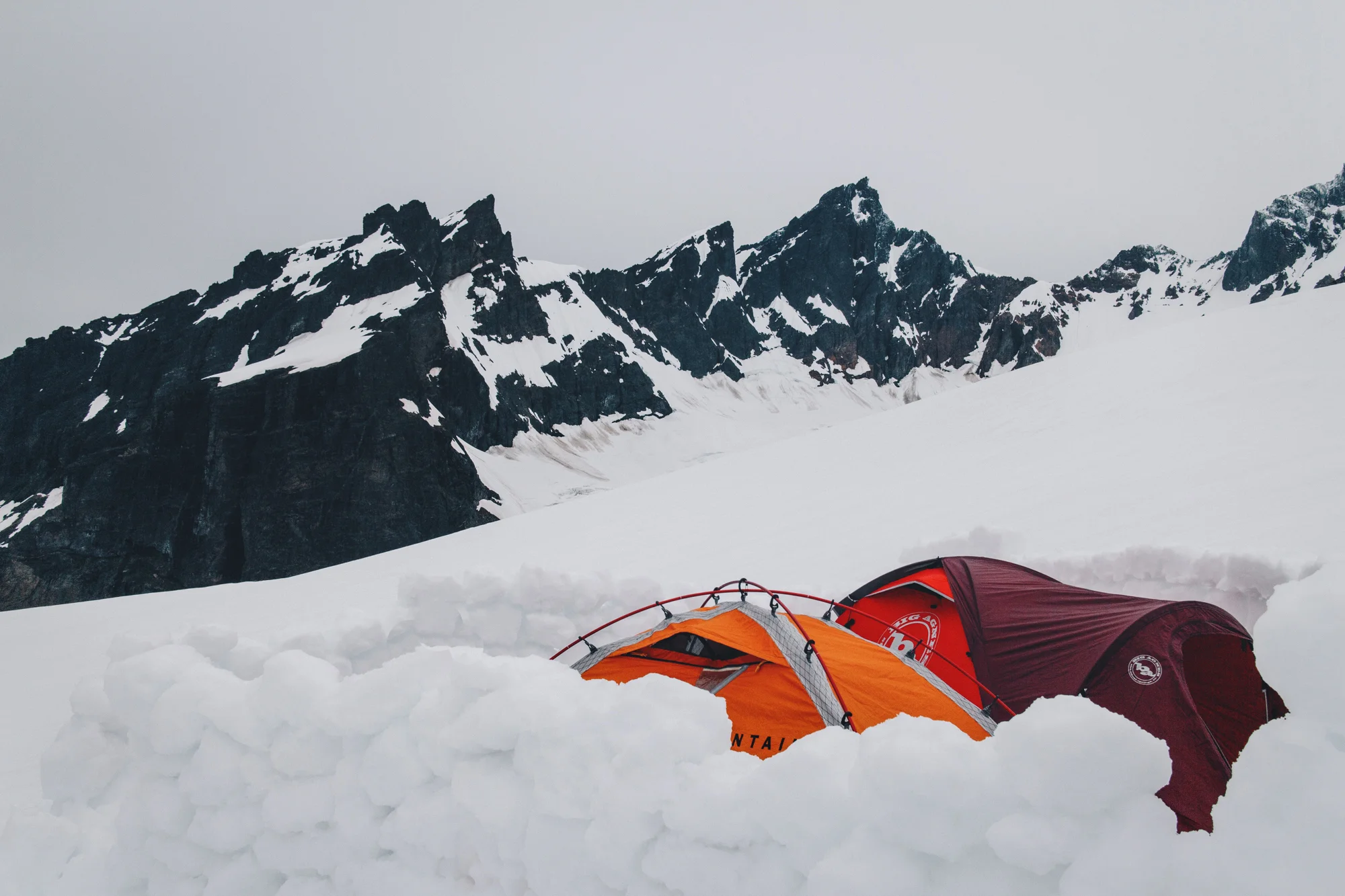 At base camp on Mt. Baker, we built a great wall that fell over a million times.