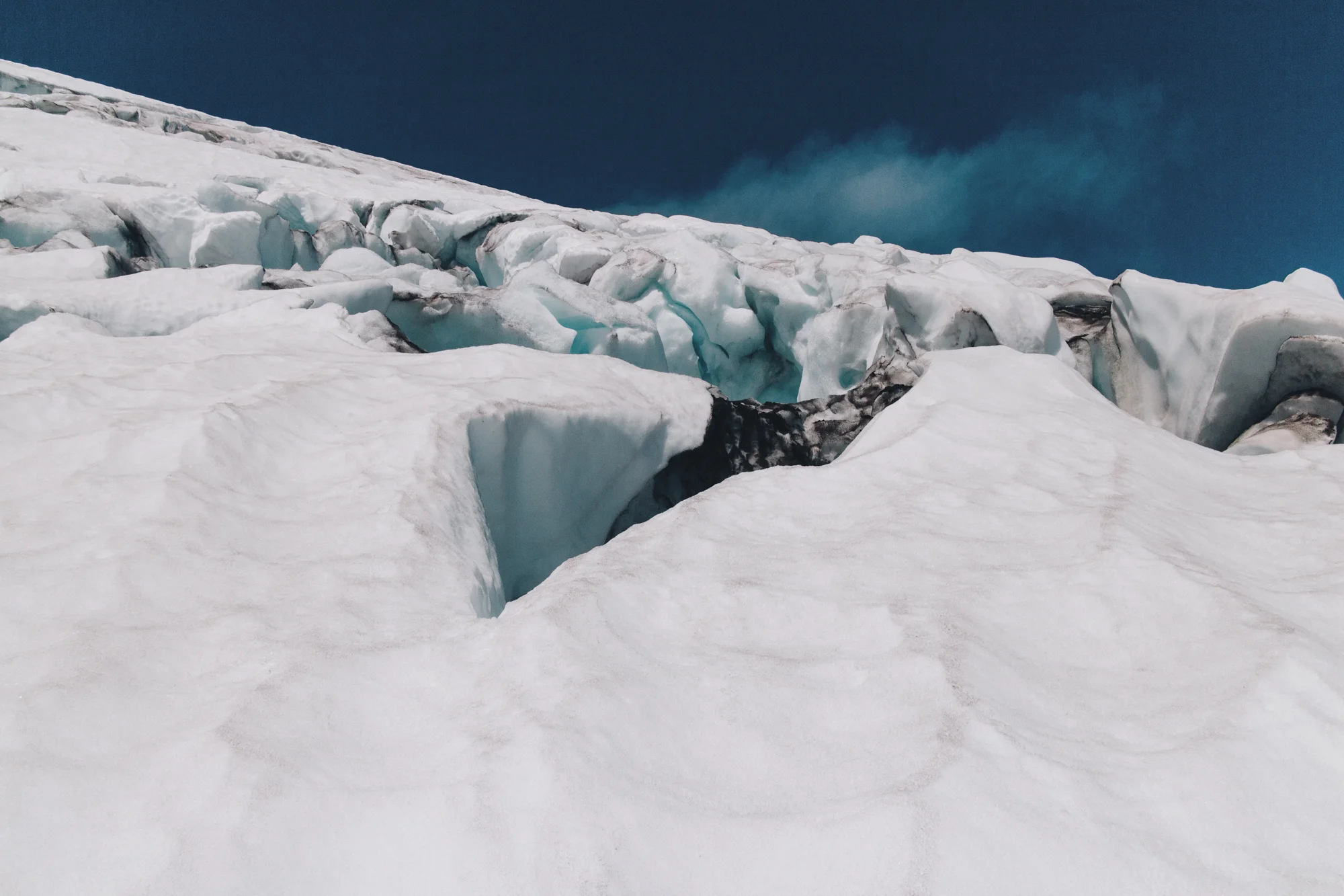 Crossed my first real crevasse that wasn't five inches or over a large snow bridge.