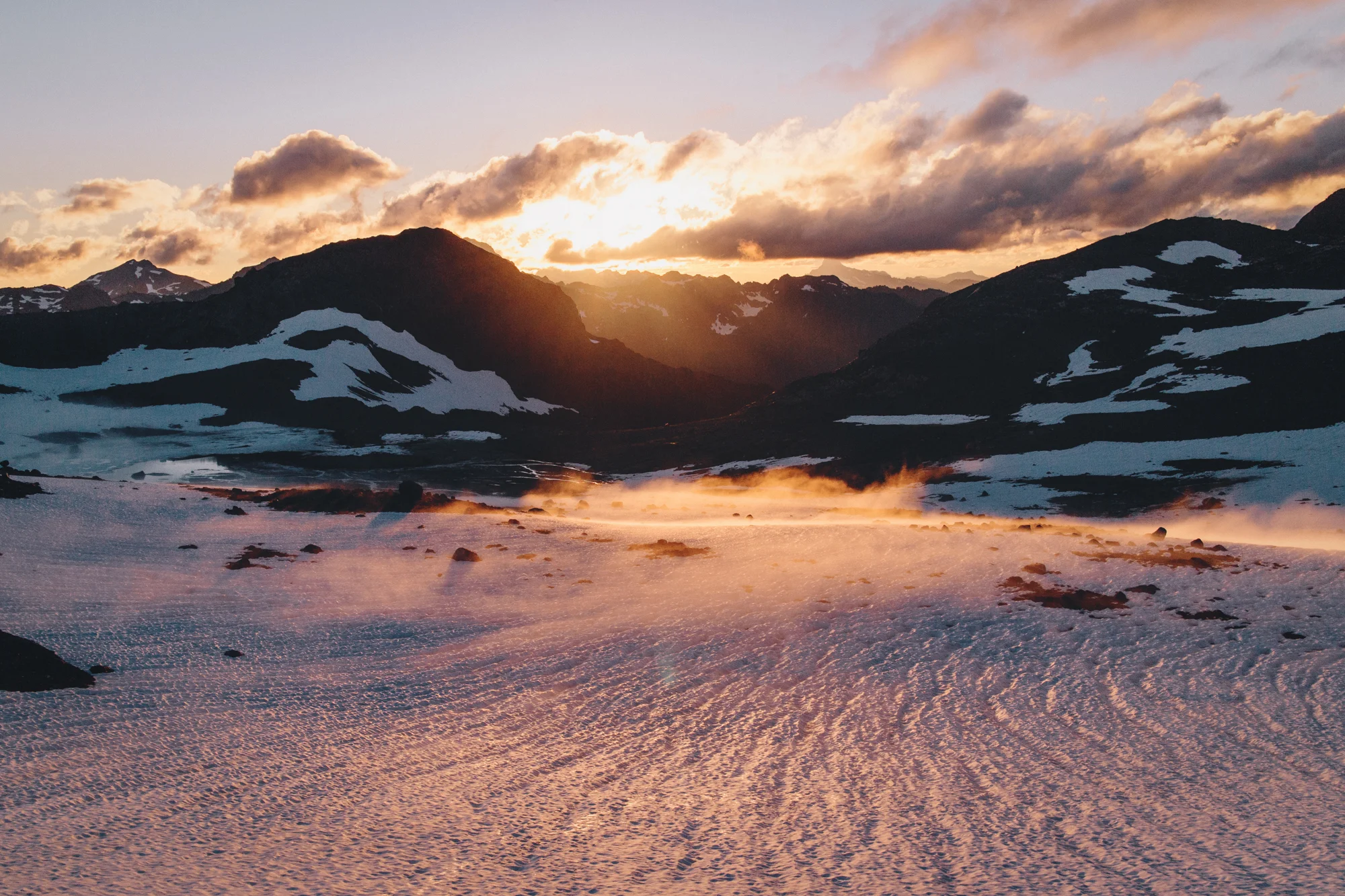 Amazing sunset from camp after summit day.