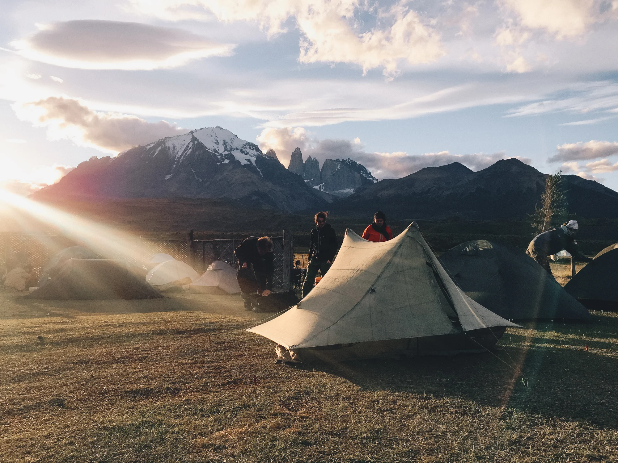 Tented with the most gnarly views outside of Torres Del Paine.