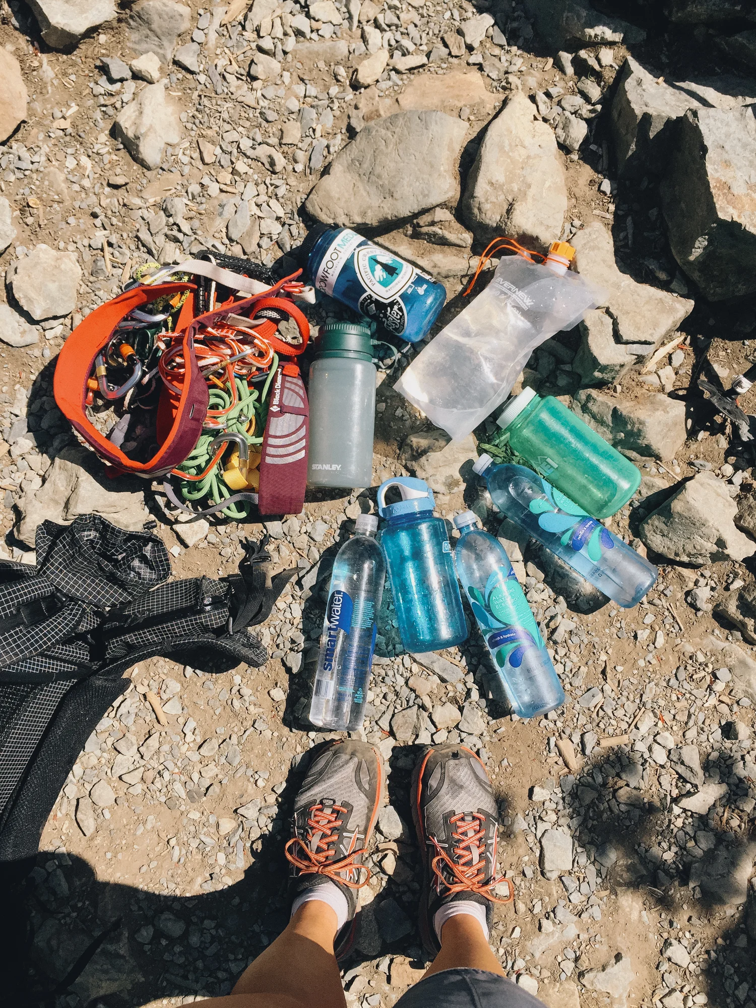 I did a bunch of torturous training hikes up Mt. Si and carried a bunch of water bottles and gear for extra weight and poured them out at the top. It sucked. I finally stopped doing it in my boots and actually got under 2 hrs. My forever time will always be 2:04.
