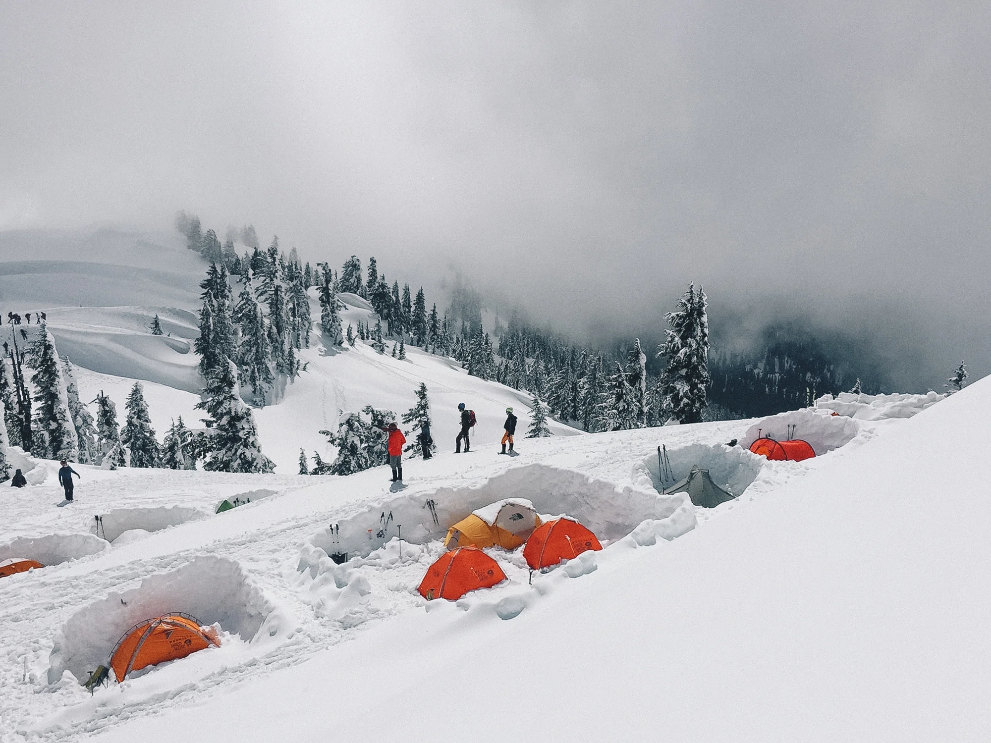We learned how to make really great walls for shelter. I had mild hypothermia the night before. Not my pic, forgot who took it, sorry.