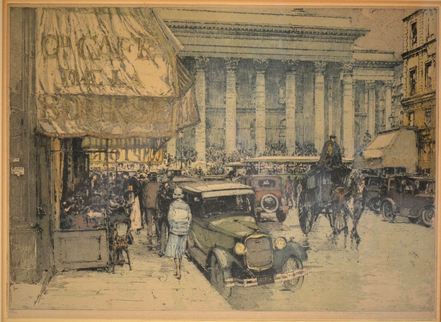 "Cafe De La Bourse" Luigi Kasimir (1881 - 1962) (SOLD)