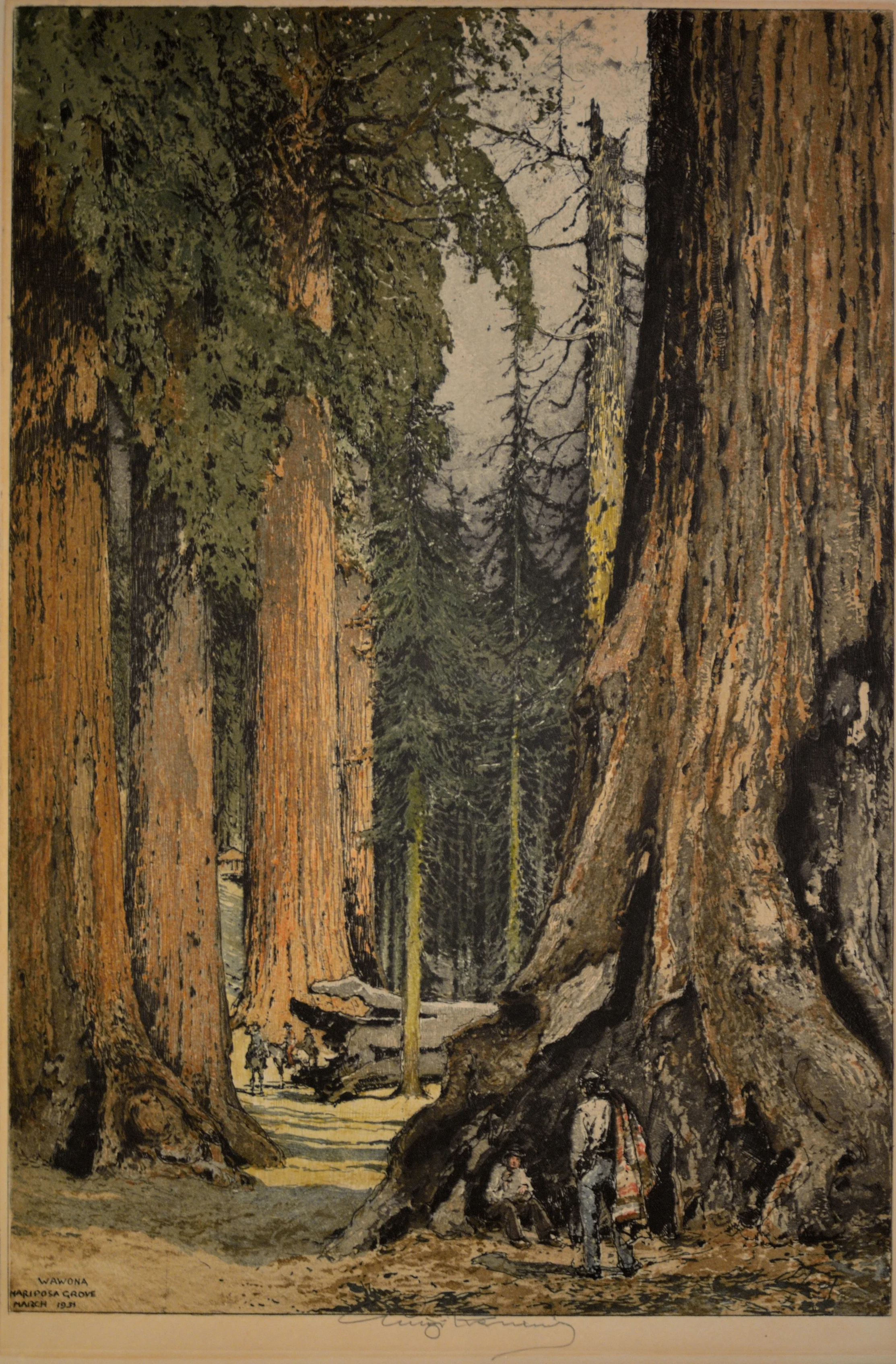   "Wawona Mariposa Grove, March 1931"  Luigi Kasimir (1881 - 1962) (SOLD) 