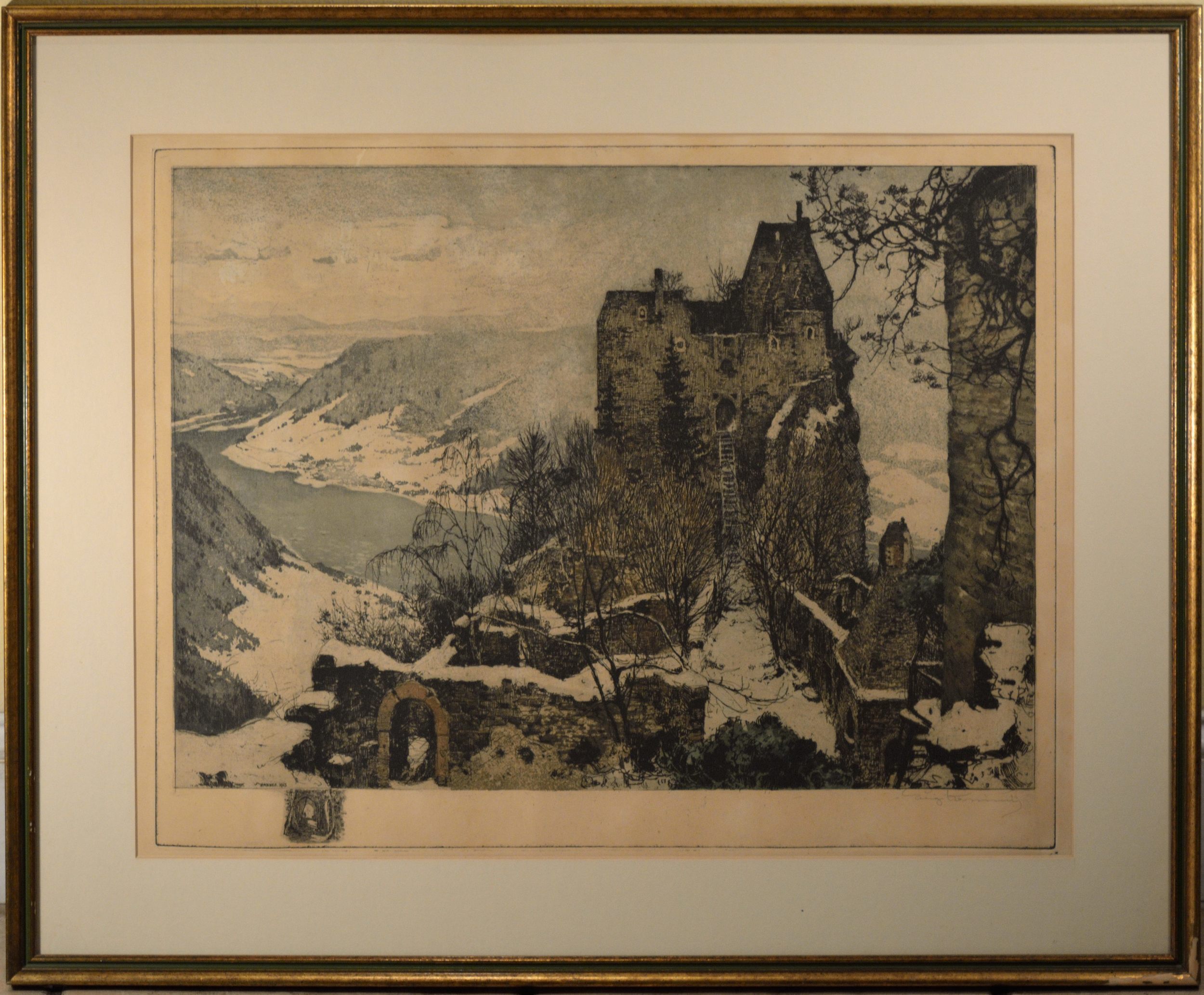 "Aggstein, Castle on the Danube" Luigi Kasimir (1881 - 1962)