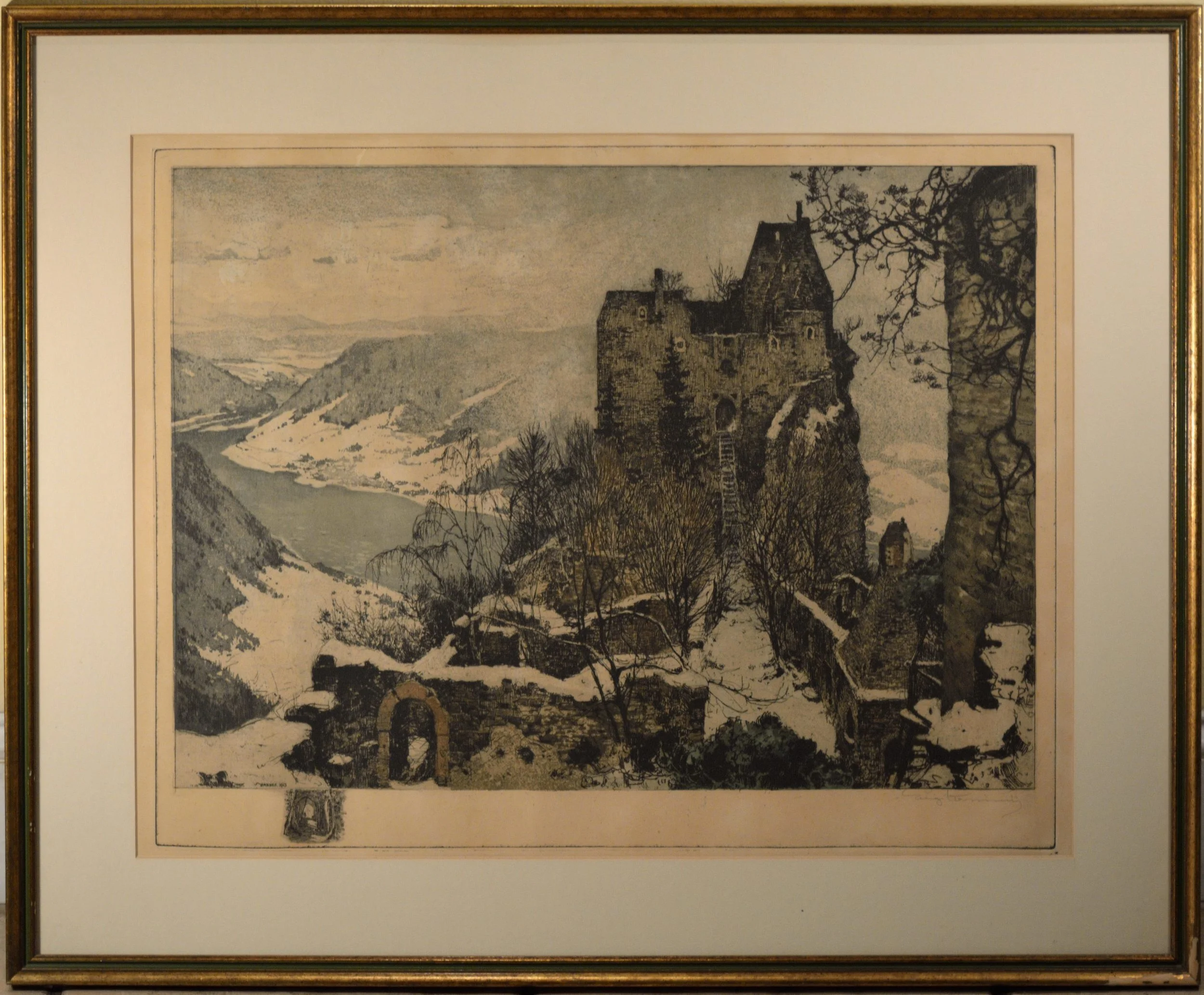 "Aggstein, Castle on the Danube" Luigi Kasimir (1881 - 1962)