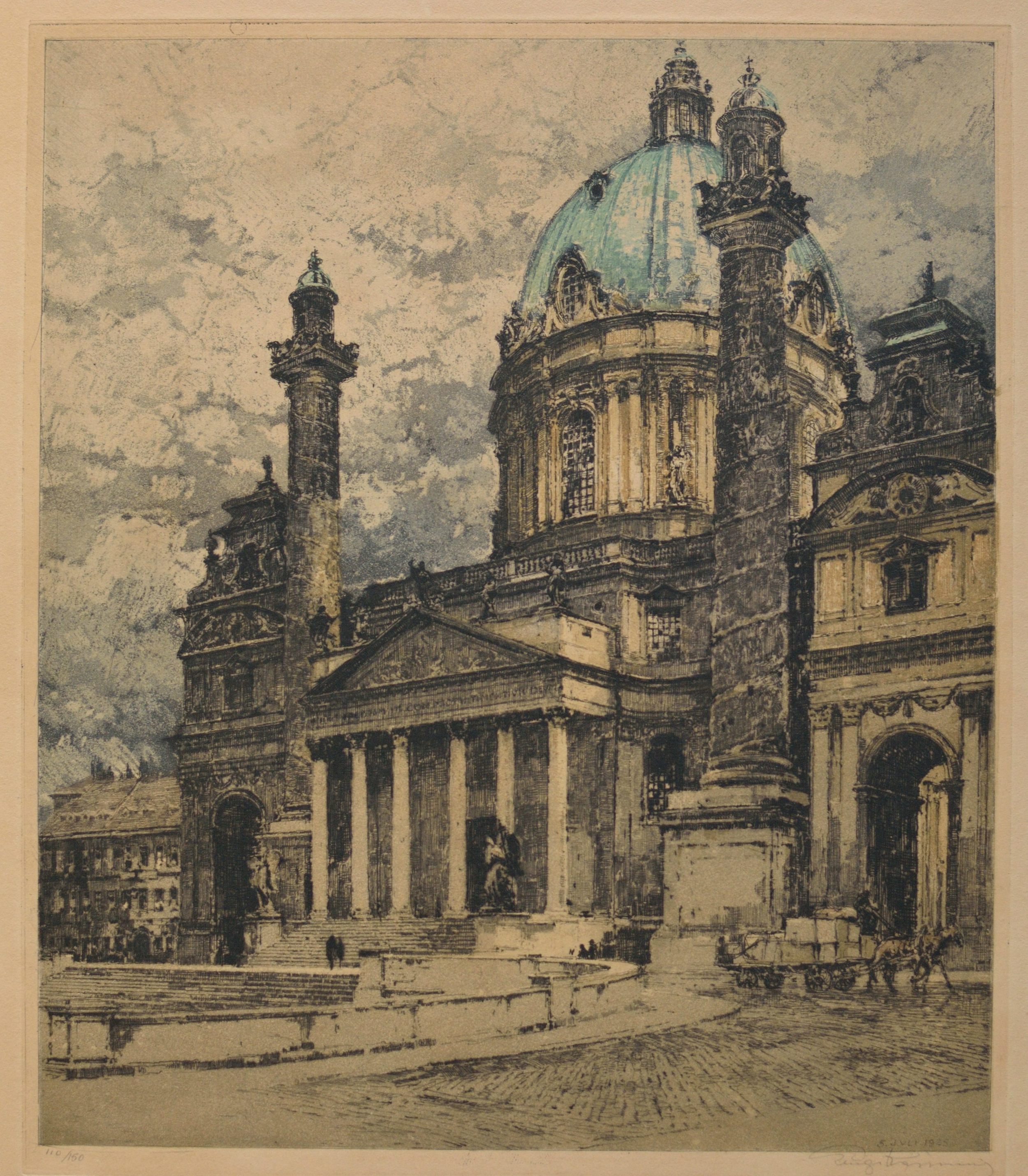 "St. Charles Church, Vienna" , Luigi Kasimir (1881 - 1962)