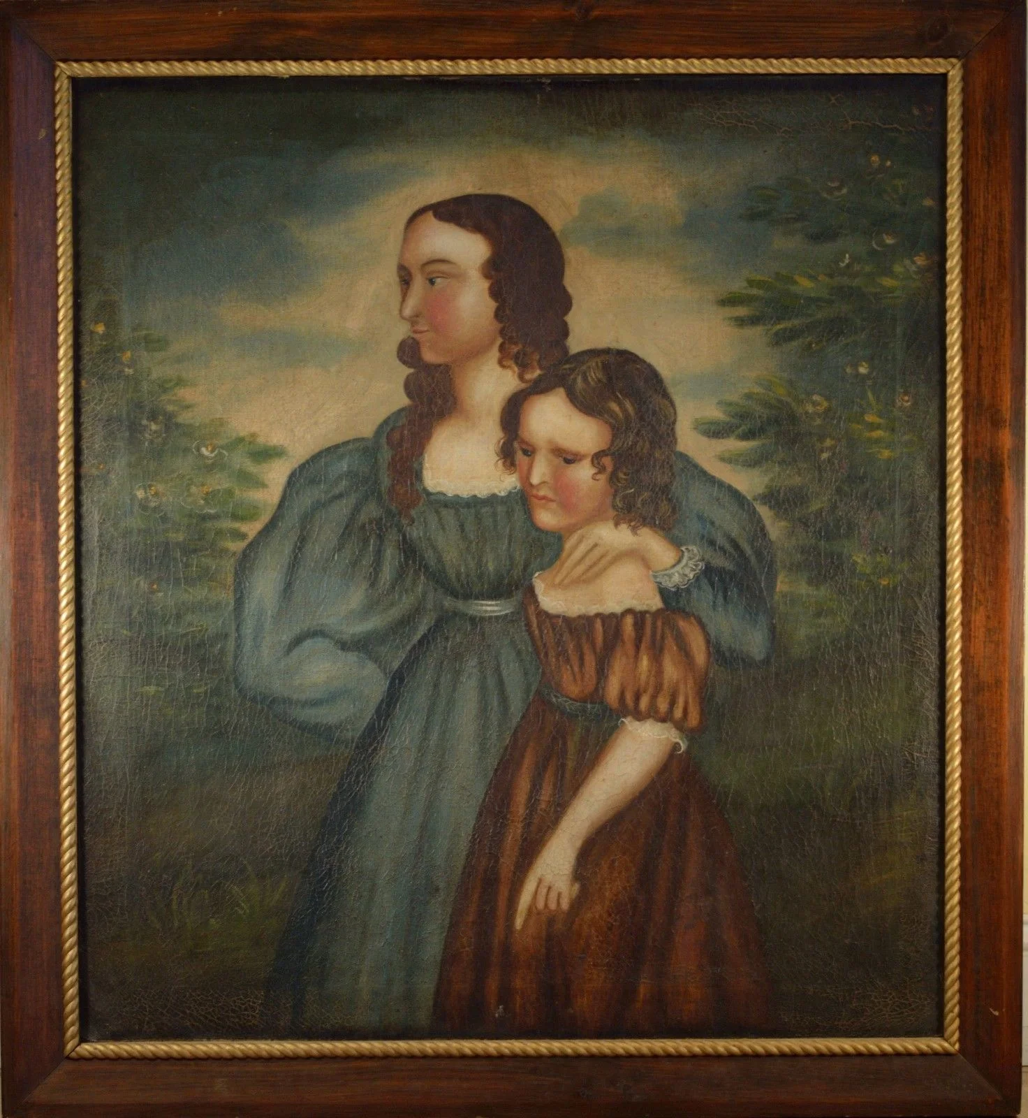 Early 19th Century American Portrait, Mother & Daughter