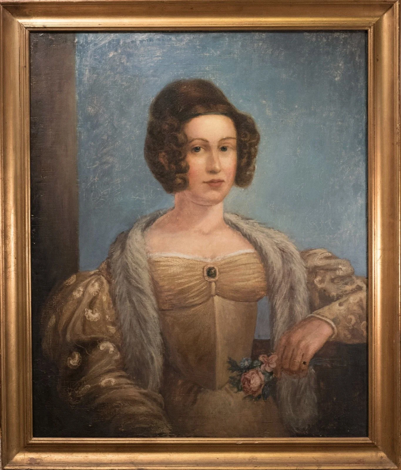 Late 18th Century Female Portrait in Yellow Dress