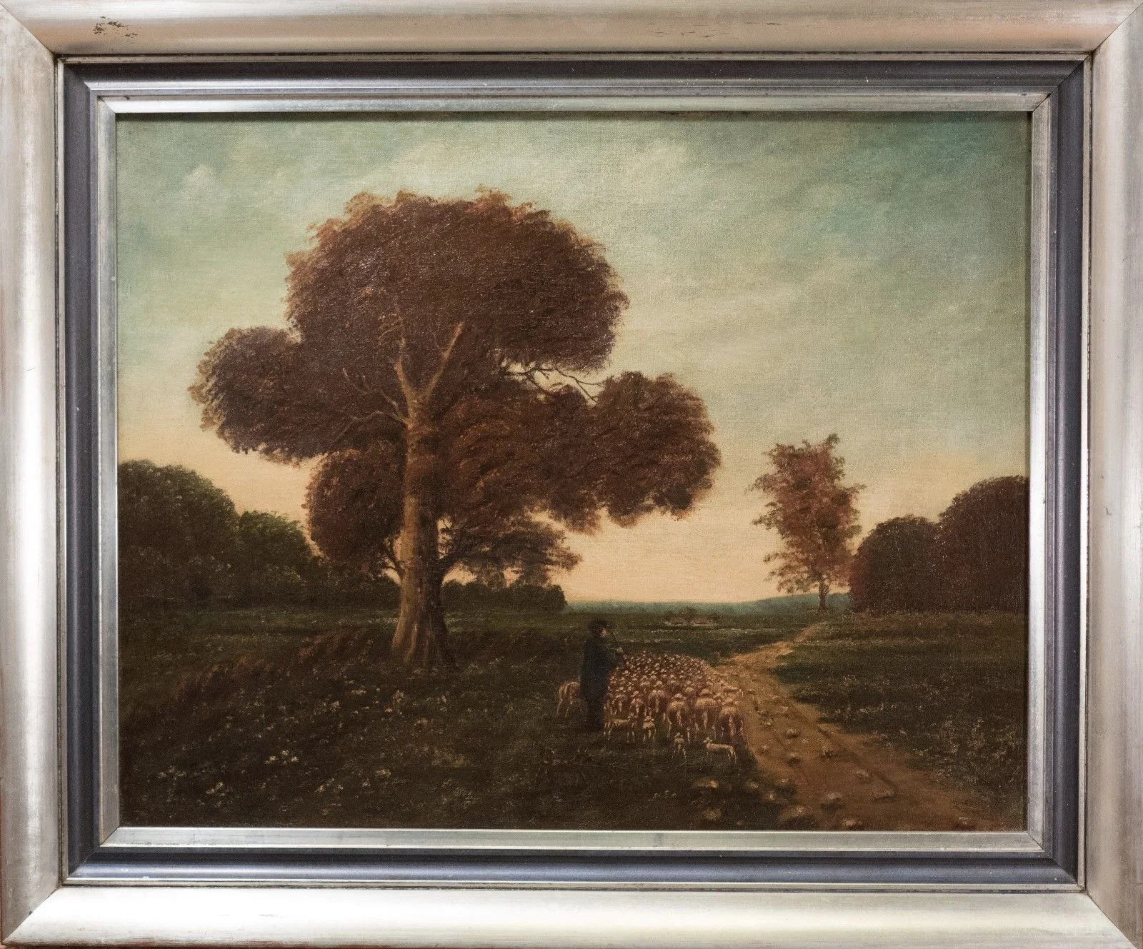 19th Century American Pastoral Landscape w/ Sheep